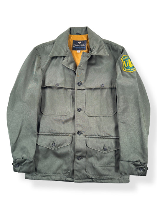 Front Close Up of Vintage USFS Golden Fleece Cruiser Jacket SZ 42 Tall