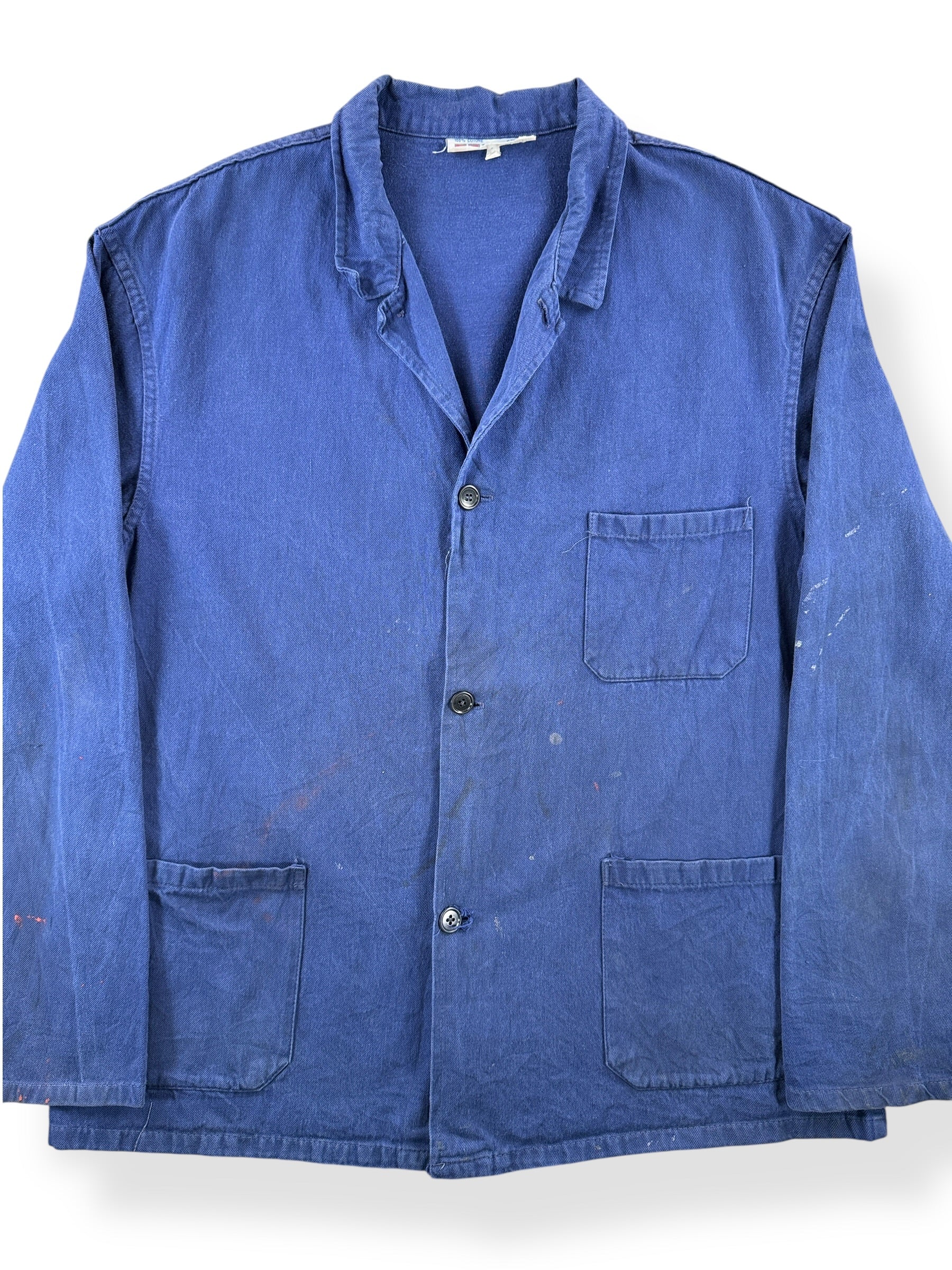 Front Close Up of Vintage Zeta French Chore Coat SZ L