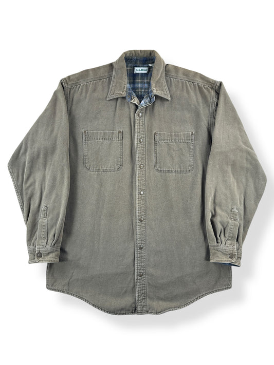 Front of Vintage L.L. Bean Flannel Lined Hurricane Shirt SZ L Tall