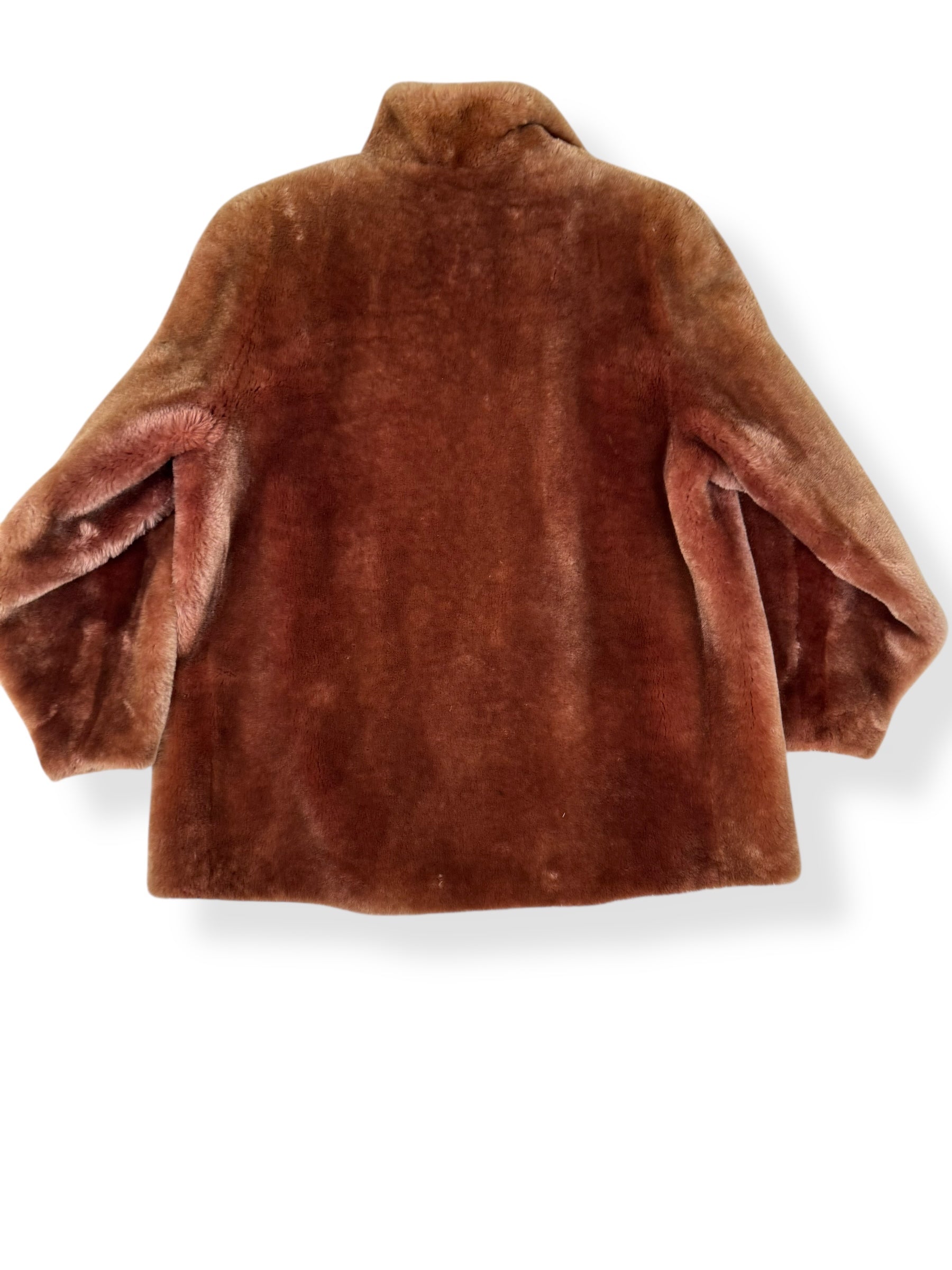 Back of 1940s Hazel Bergedson Mouton Fur Coat L