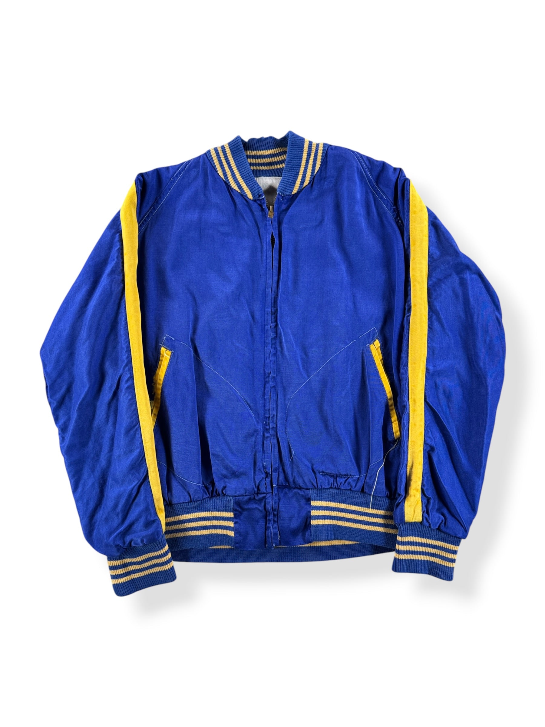 Front of Vintage 50s Edison Satin Bomber Jacket SZ S