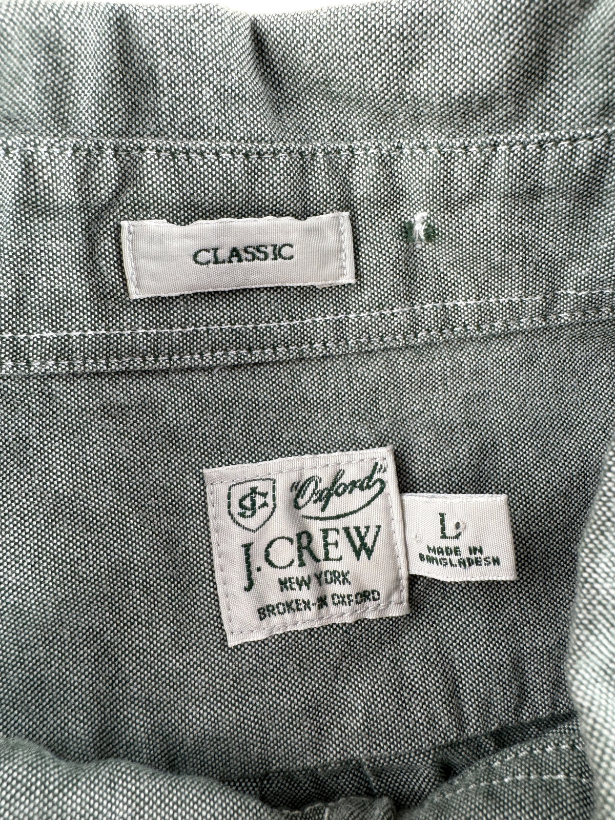 Tags on Vintage J. Crew Oxford Shirt SZ L