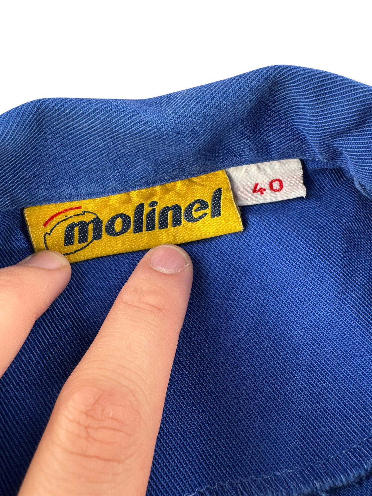 Tags on Vintage Molinel French Chore Coat SZ S