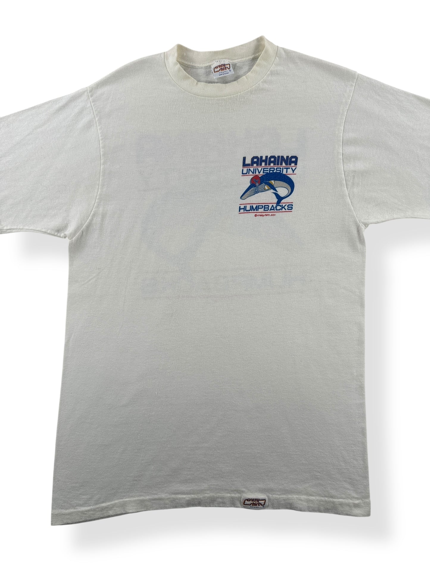 Front Close Up of Vintage Lahaina Humpbacks Tee SZ S
