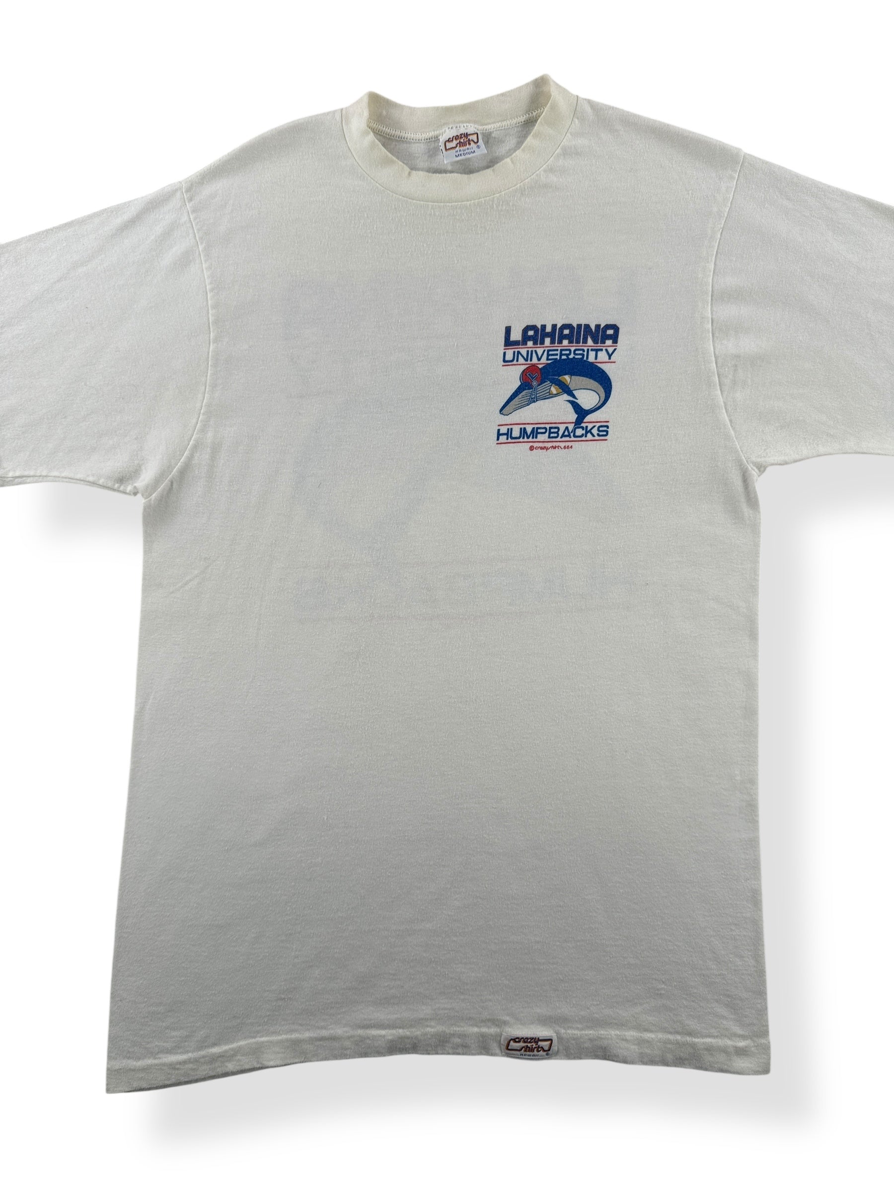 Front Close Up of Vintage Lahaina Humpbacks Tee SZ S