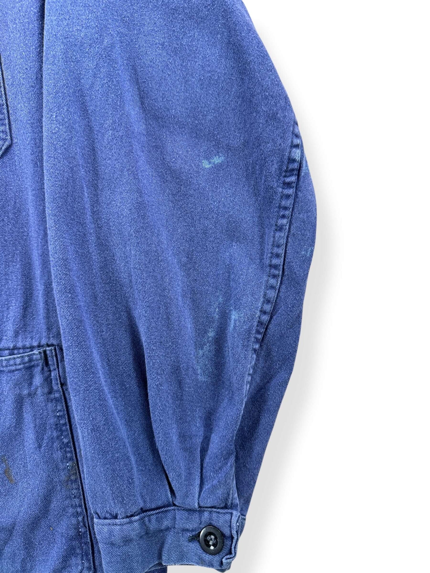 Sleeve Fading on Vintage Paint Splattered French Chore SZ L