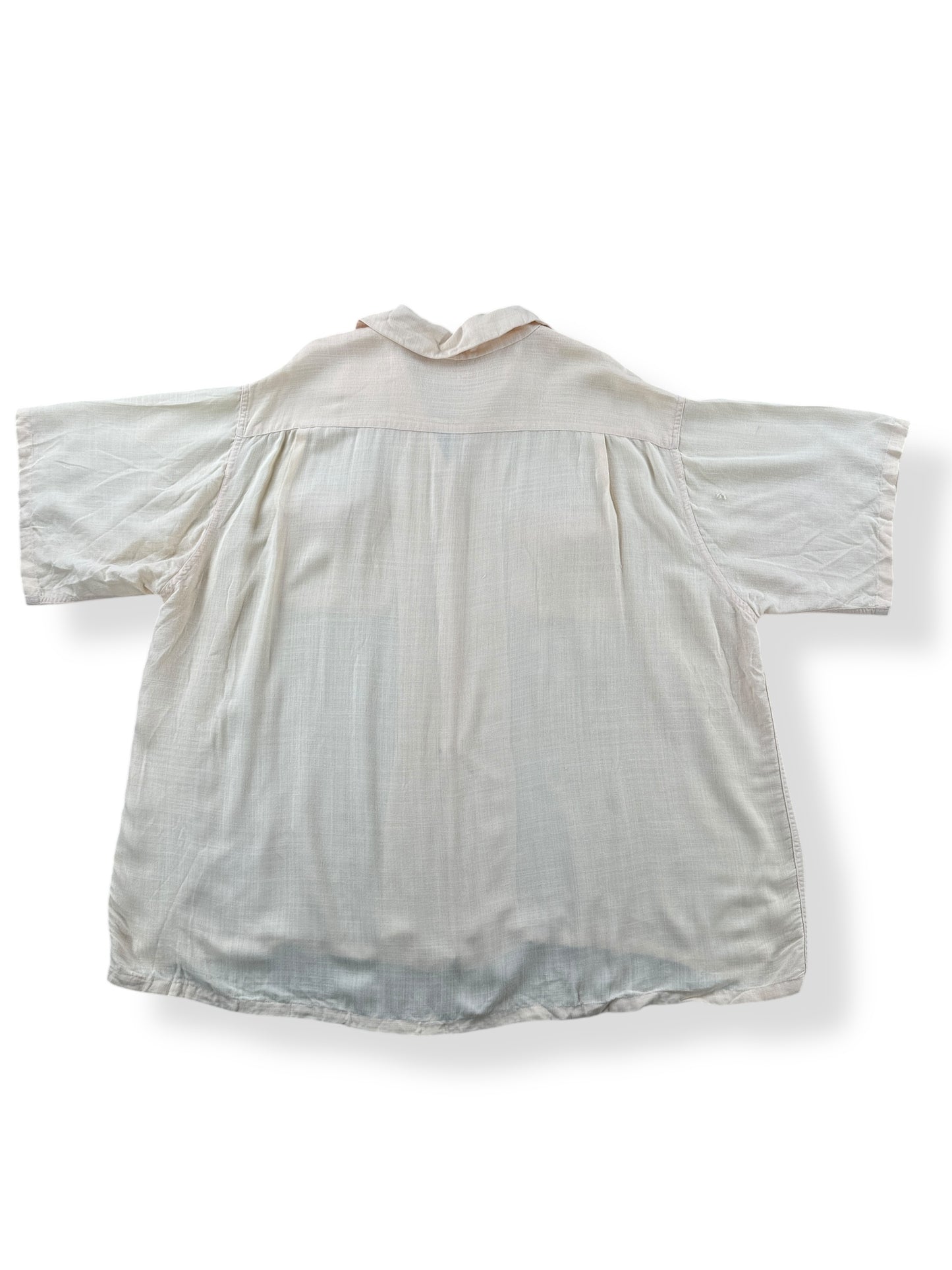 Back of Vintage Long Wear Short Sleeve Loop Collar Shirt SZ XL