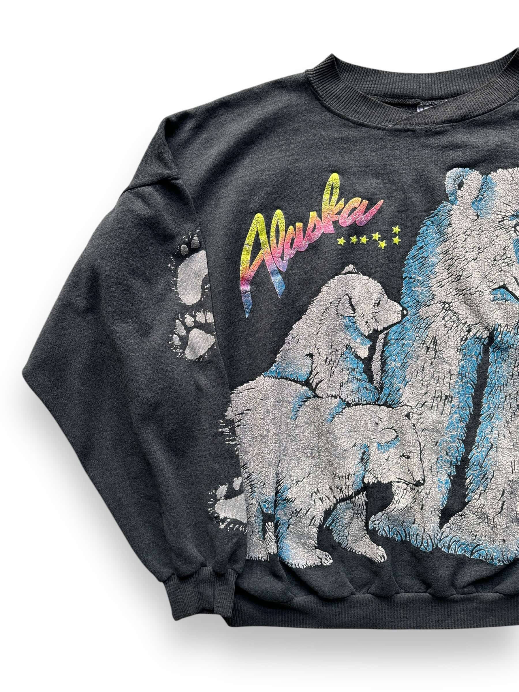 front right of Vintage Alaska Polarbear Crewneck SZ XL