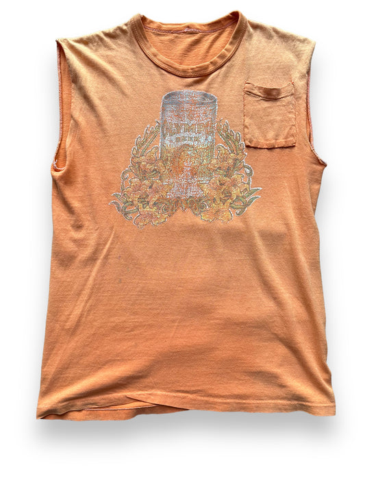 Front View of Vintage Olympia Beer Sleeveless Pocket Tee SZ M | Vintage Beer T-Shirts Seattle | Barn Owl Vintage Tees Seattle