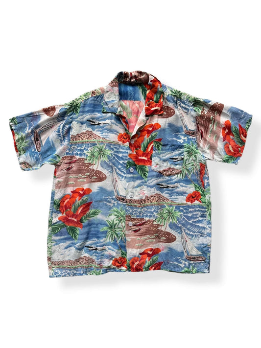 Front of Vintage Tropical Aloha SZ L AS IS