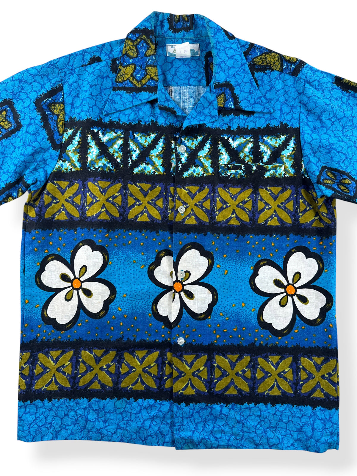 Close-up of Vintage Penney's Barkcloth Aloha SZ M