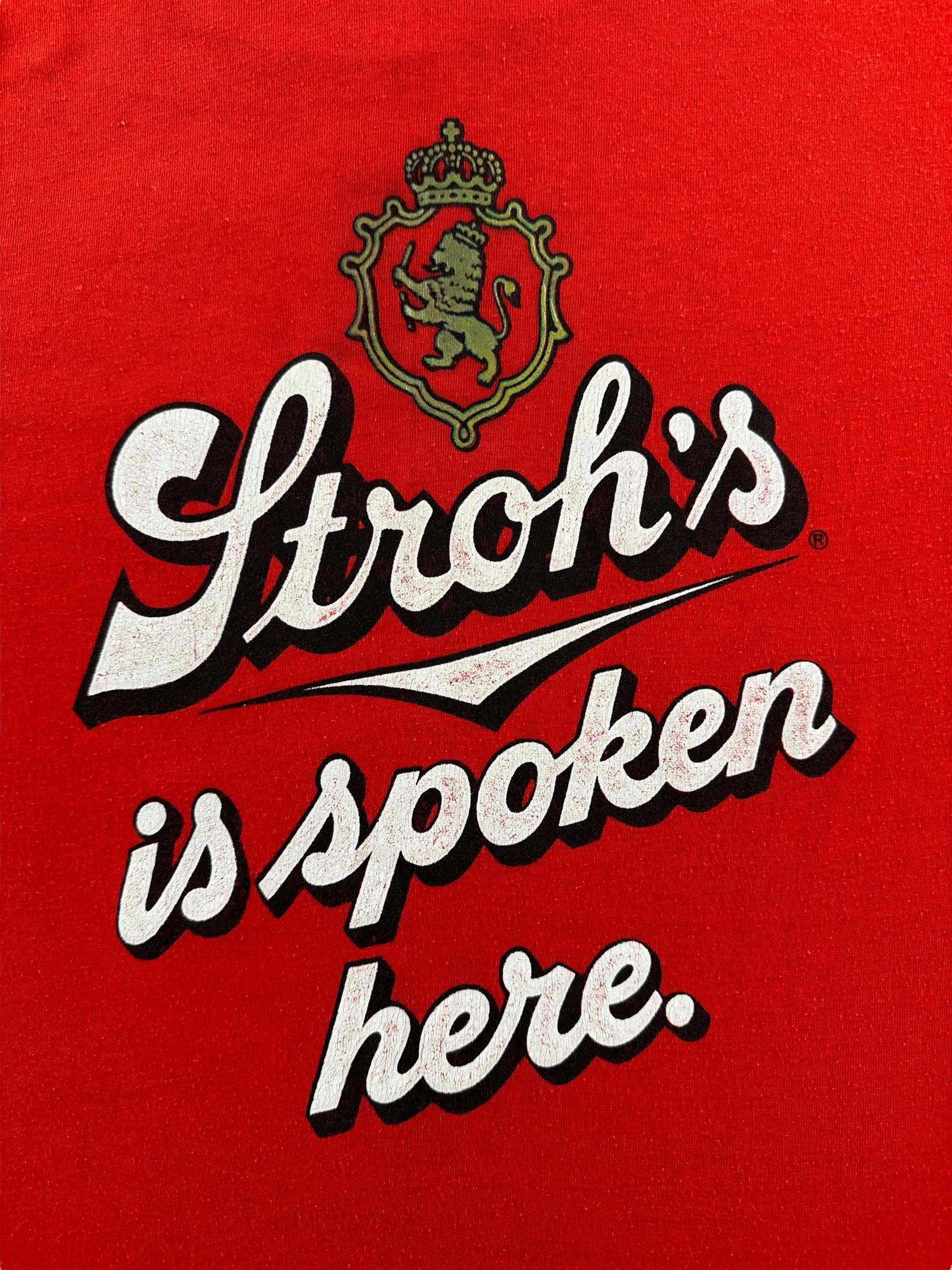 Back Graphic of Vintage Stroh's Triathalon Tee SZ M