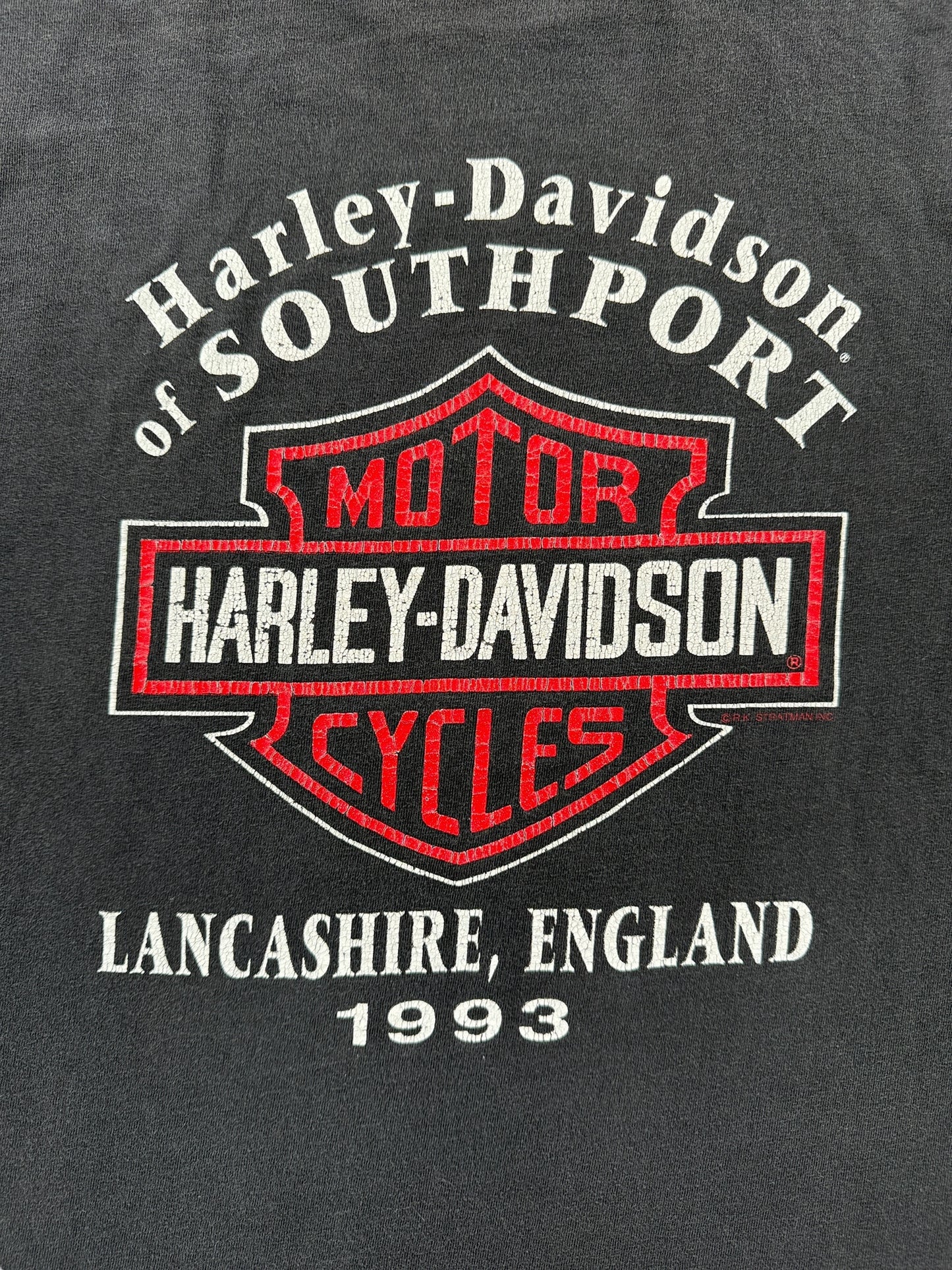 Back Graphic of Vintage Harley Davidson UK Tee SZ L