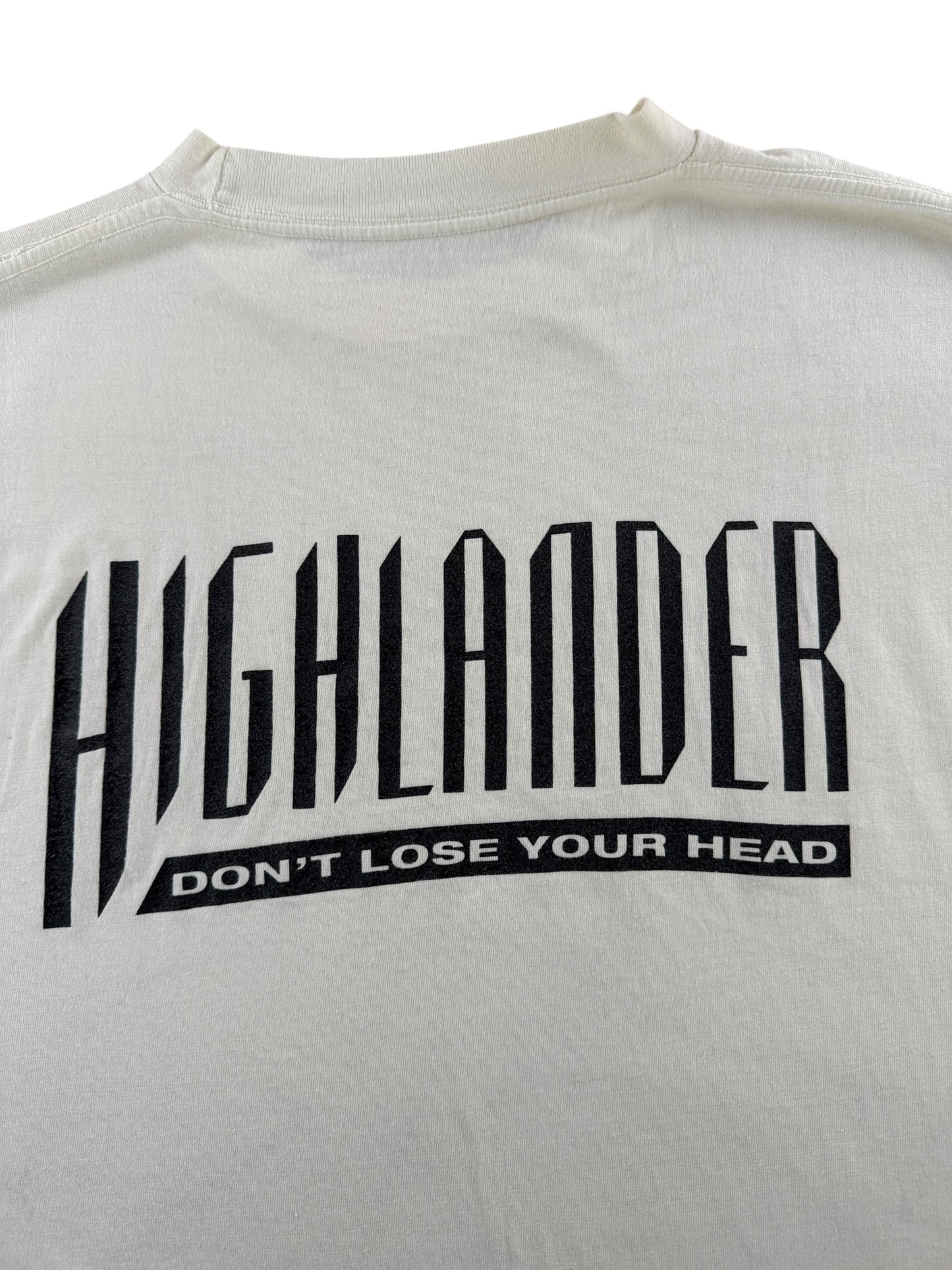 Back Graphic of Vintage Highlander Sword Tee SZ L