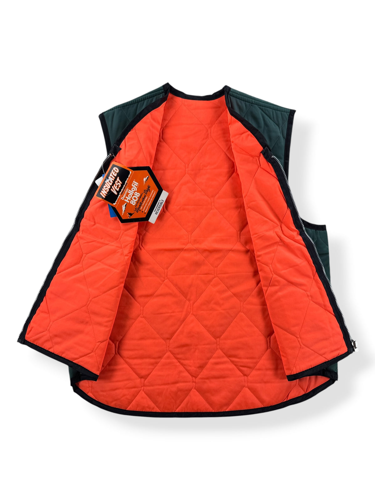 Inside of Vintage NOS Green Dacron Vest SZ M