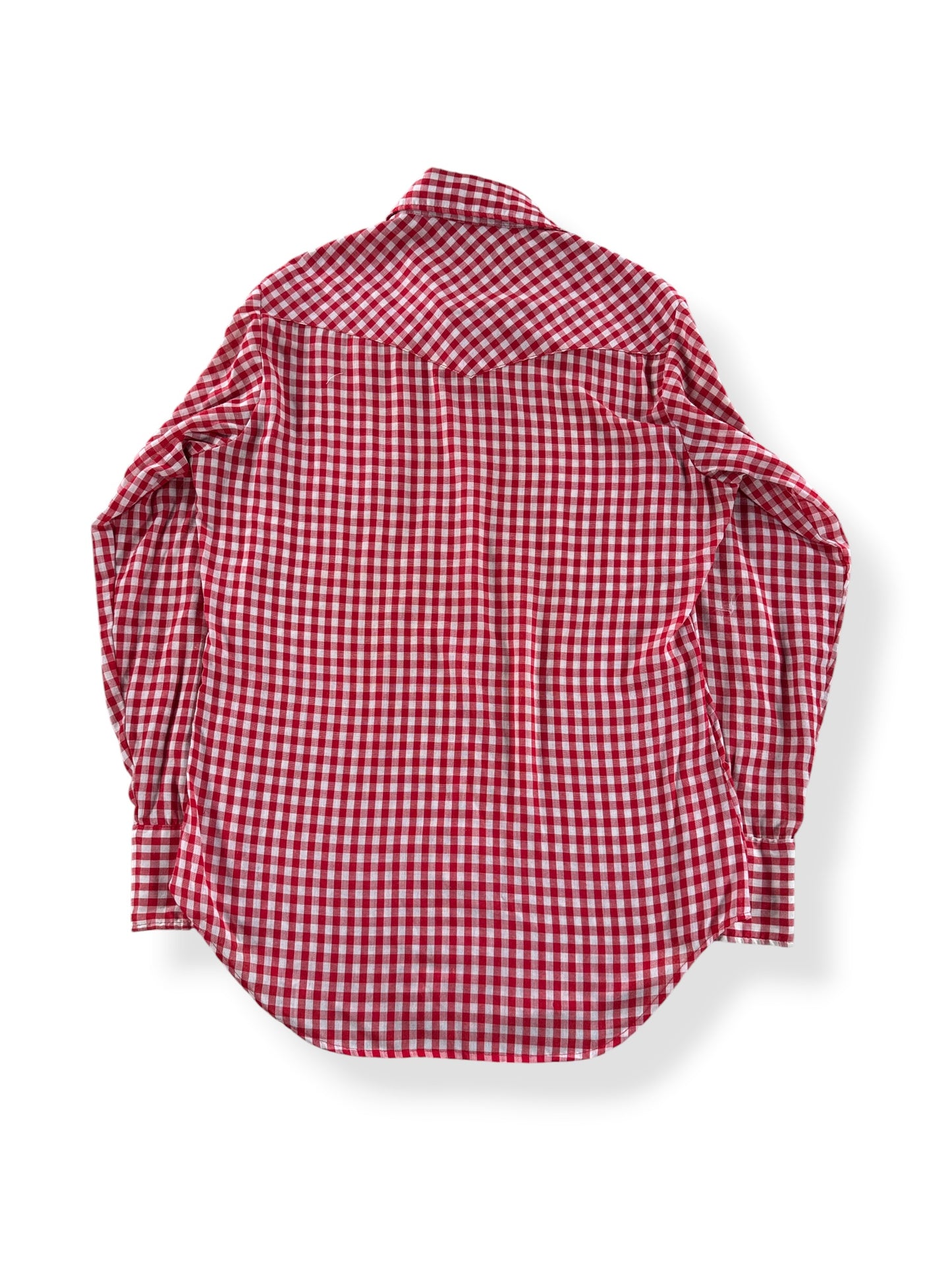 Back of Vintage Sears Gingham Pearlsnap SZ M