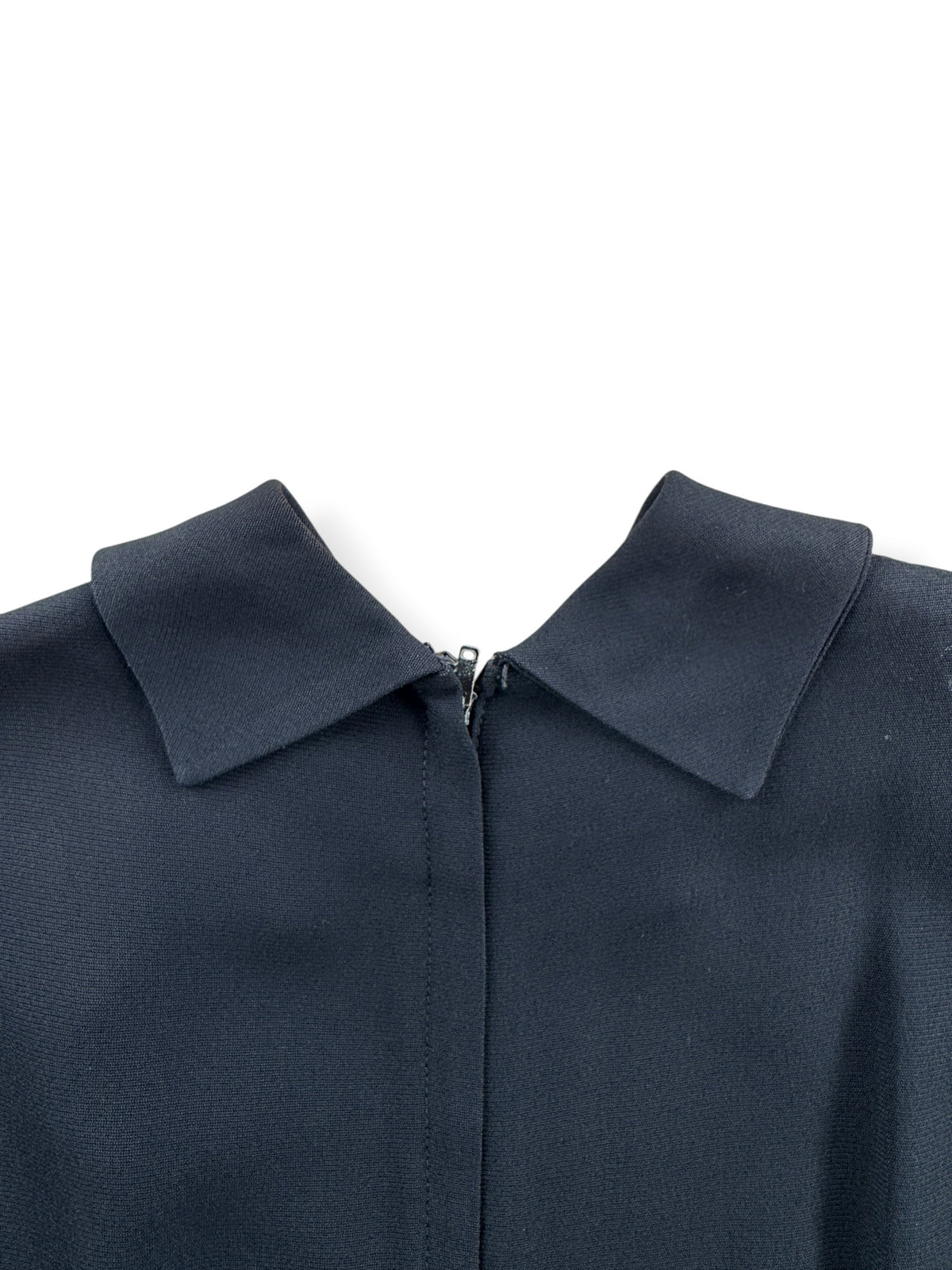 Back collar on Vintage 40s Rayon Beaded Fluer De Lis Dress SZ S
