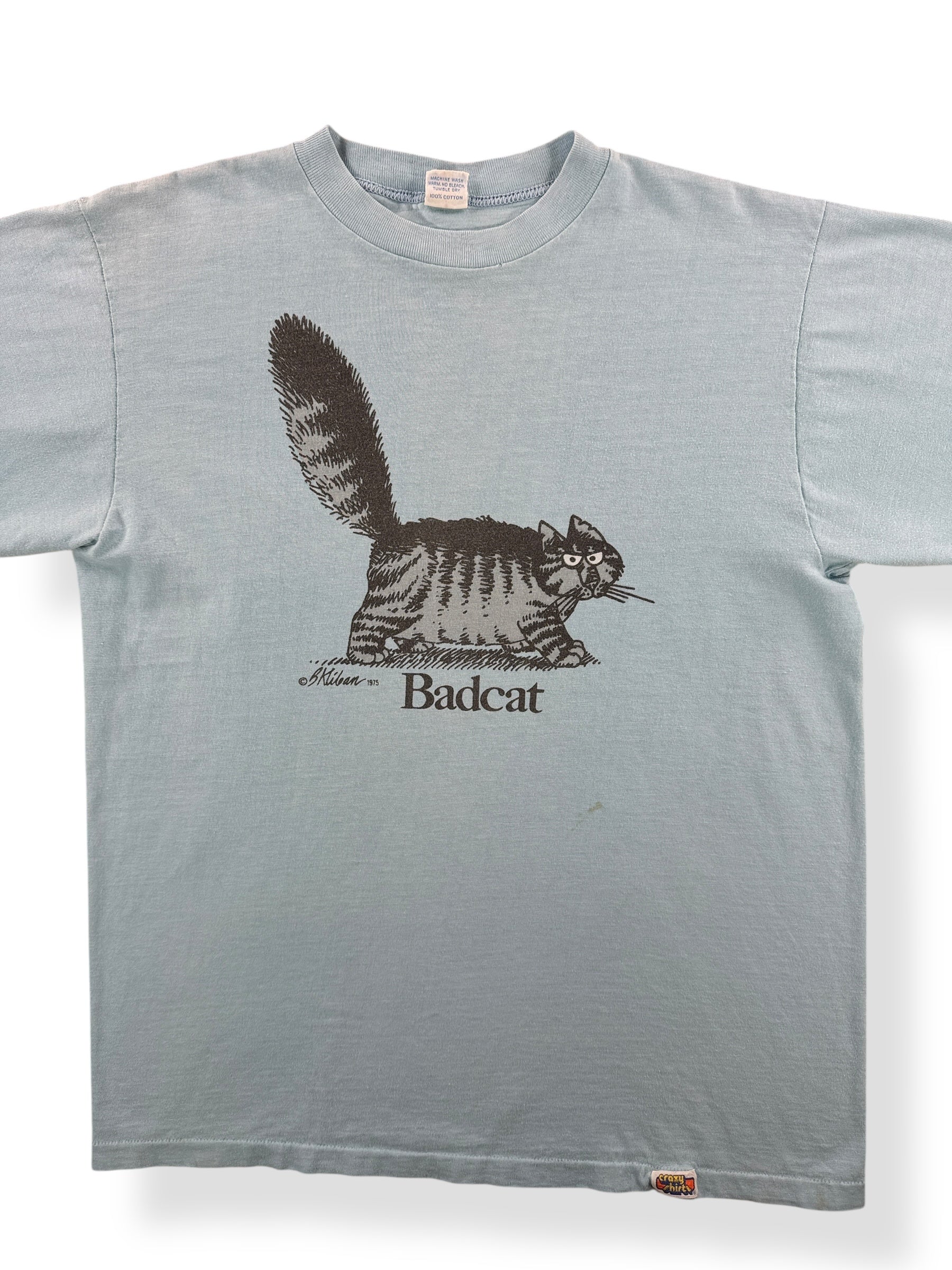Front Close Up of Vintage Badcat Kliban Crazy Shirts Tee SZ M