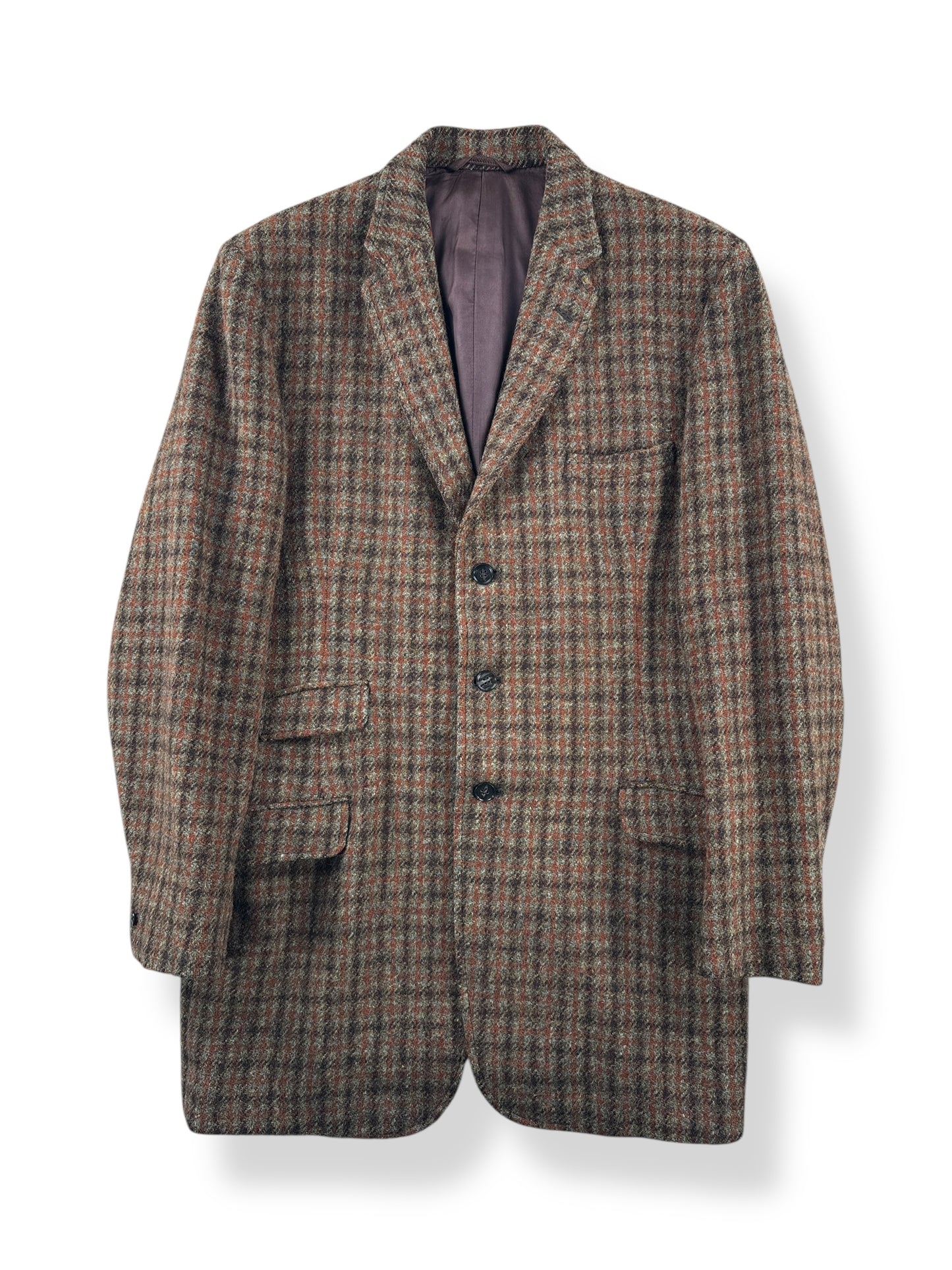 Front of Vintage Harris Tweed 1970 Burton Tailored Jacket SZ M