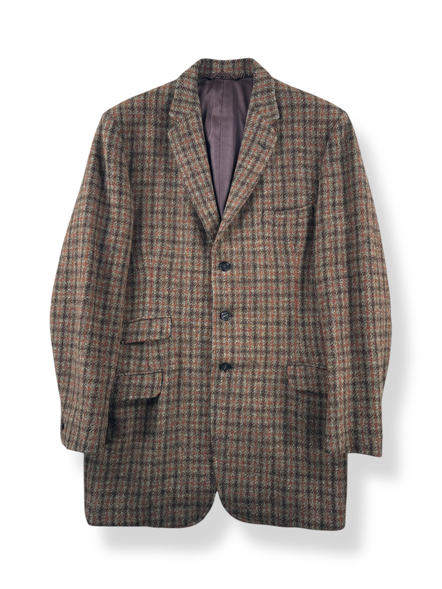 Front of Vintage Harris Tweed 1970 Burton Tailored Jacket SZ M