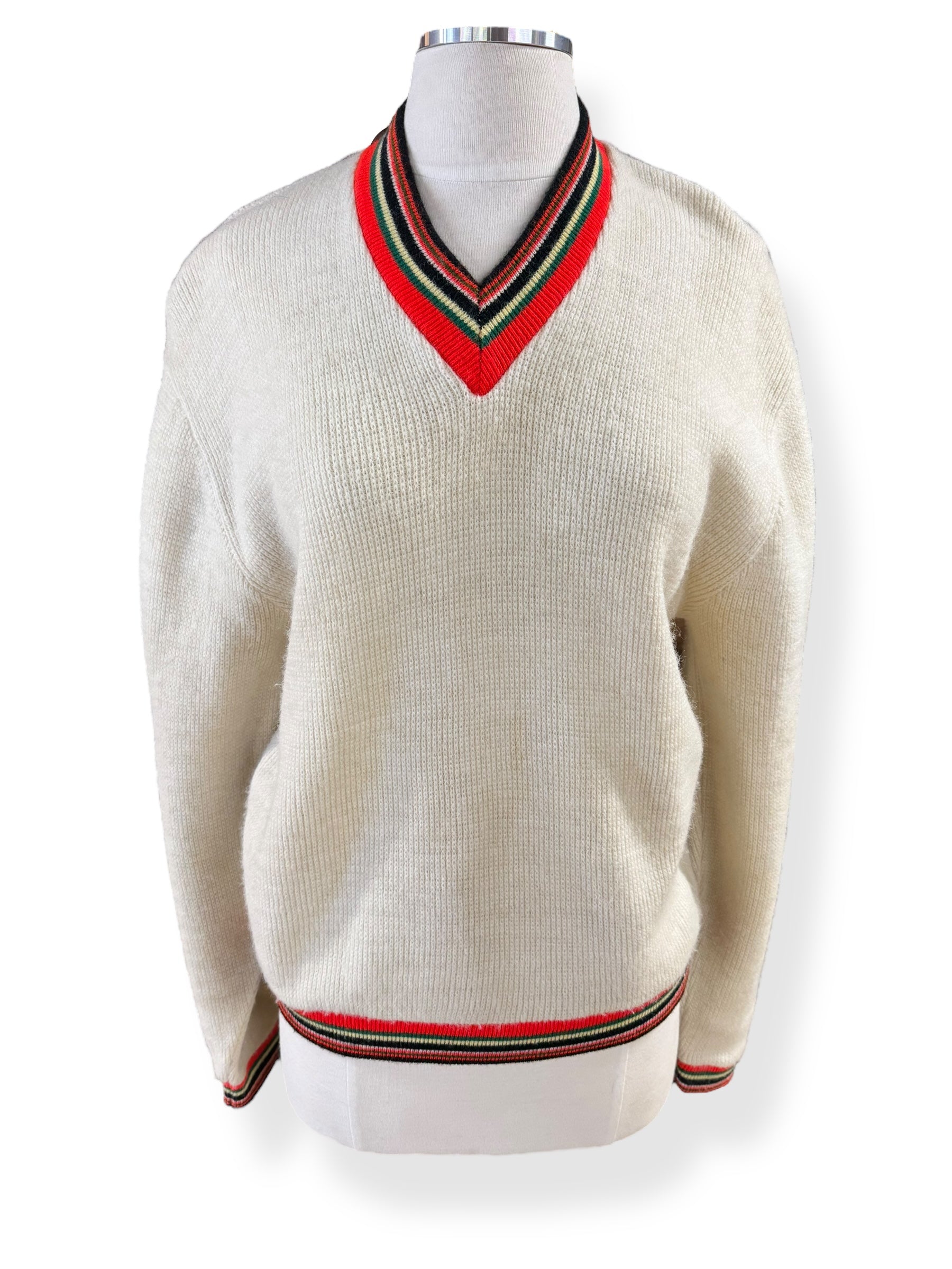 Front view of 1950s Arrow Orlon V-Neck Sweater M