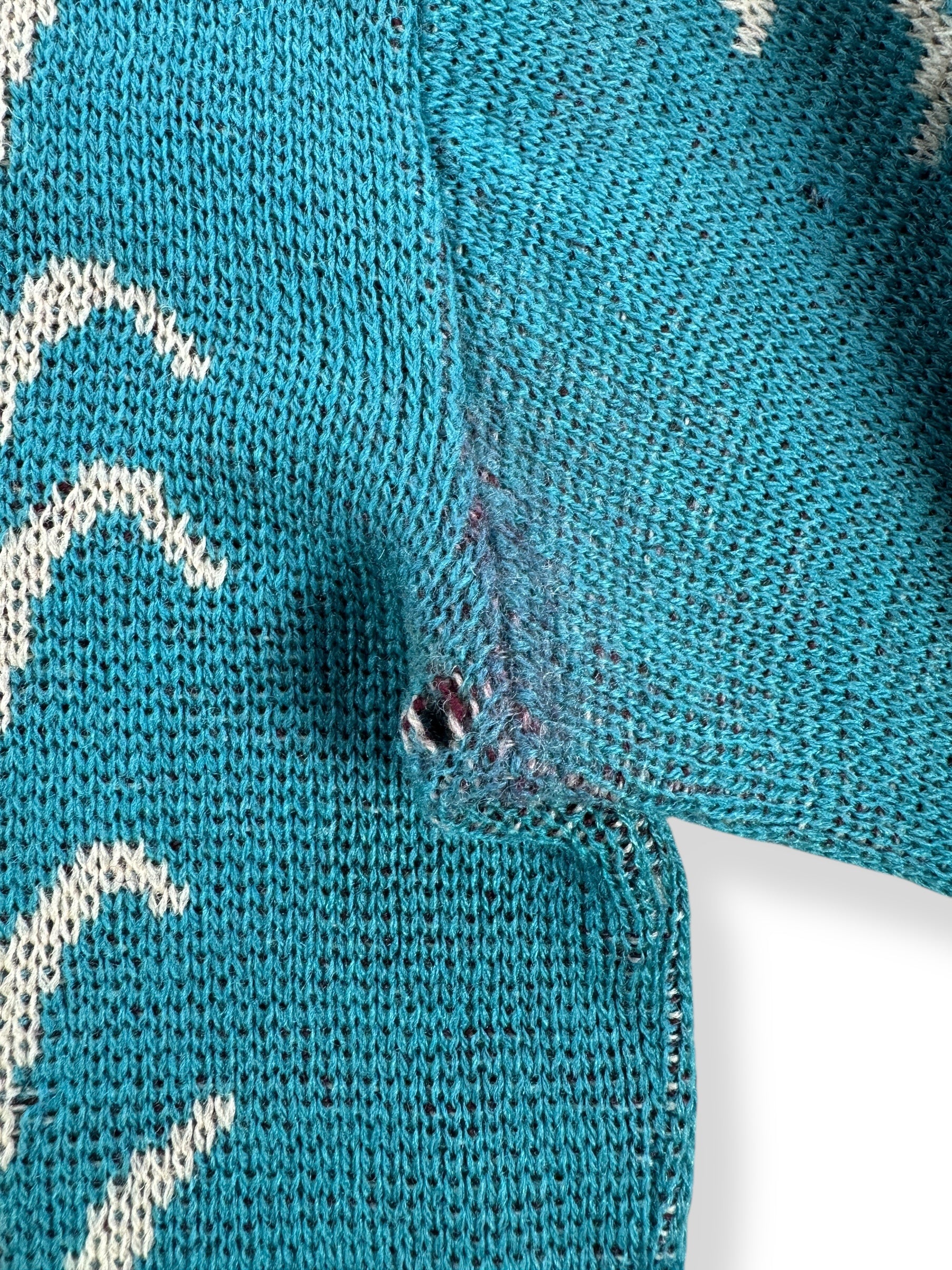 Hole on Pit of Vintage Campus Wool Tiger Sweater SZ M