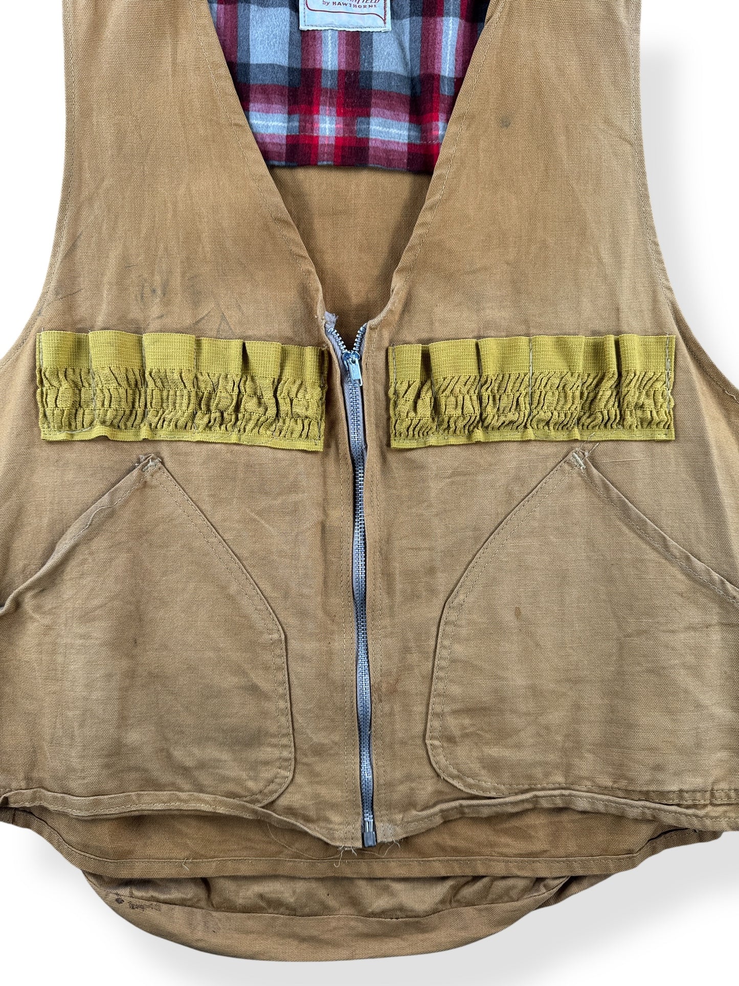 Front Close Up of Vintage Western Field Hunting Vest SZ M