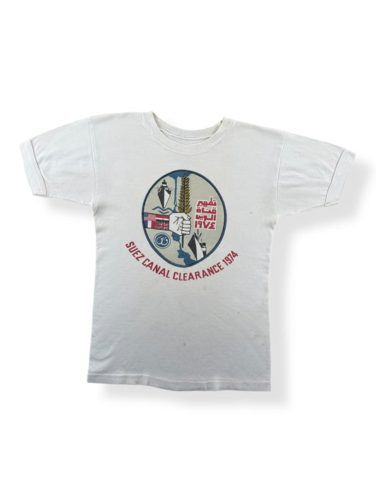 Front of Vintage Suez Canal 1974 Military Tee SZ S
