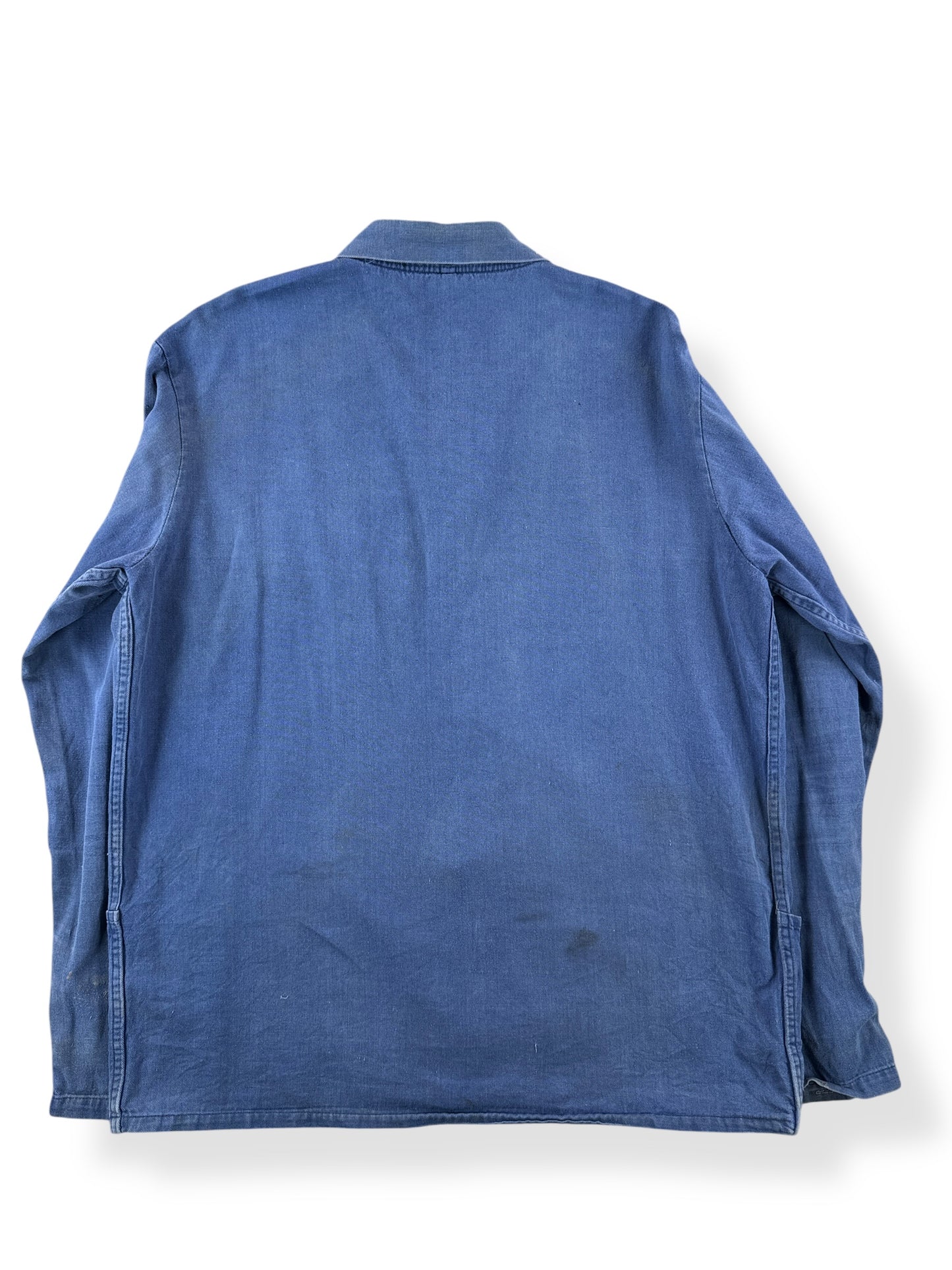 Back of Vintage Tattered French Chore Coat SZ L