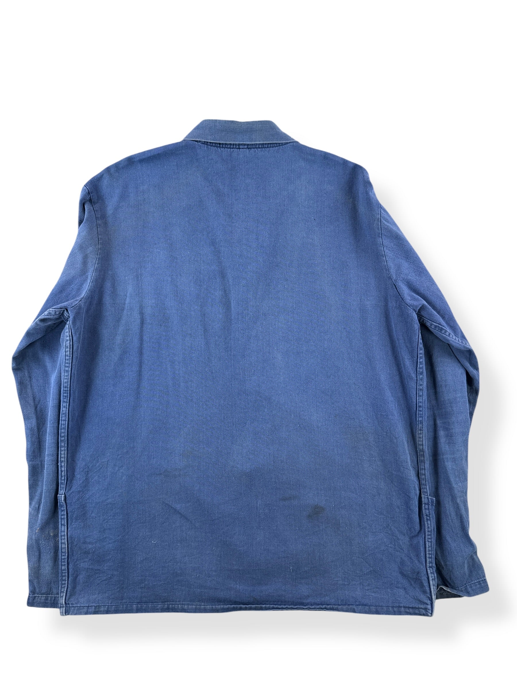 Back of Vintage Tattered French Chore Coat SZ L