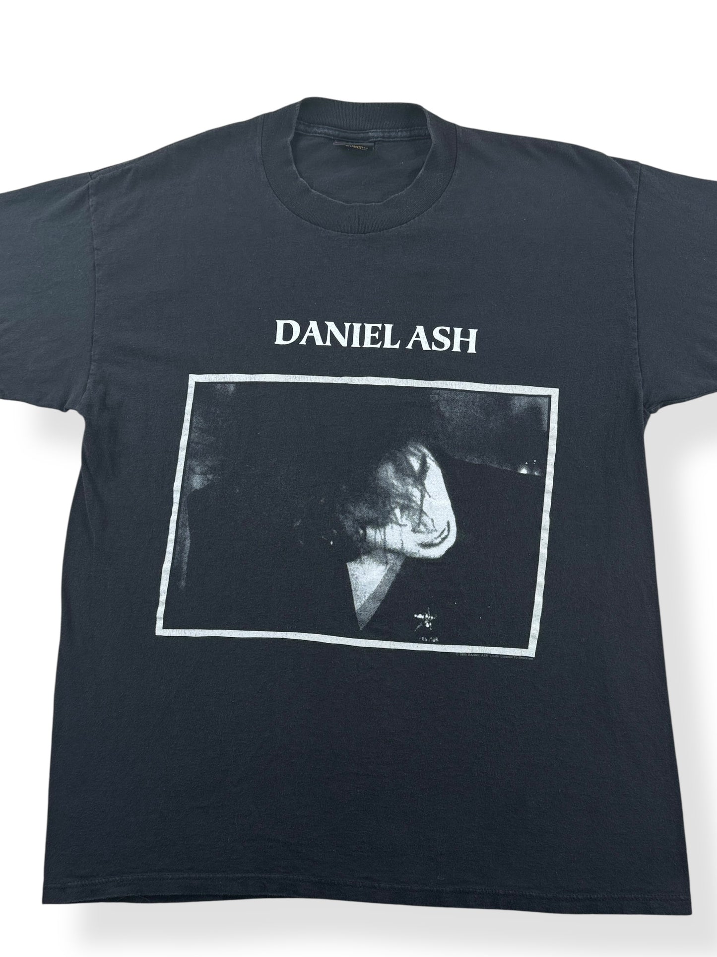 Front Close Up of Vintage Daniel Ash Here She Comes Brockum Tour Tee SZ XL