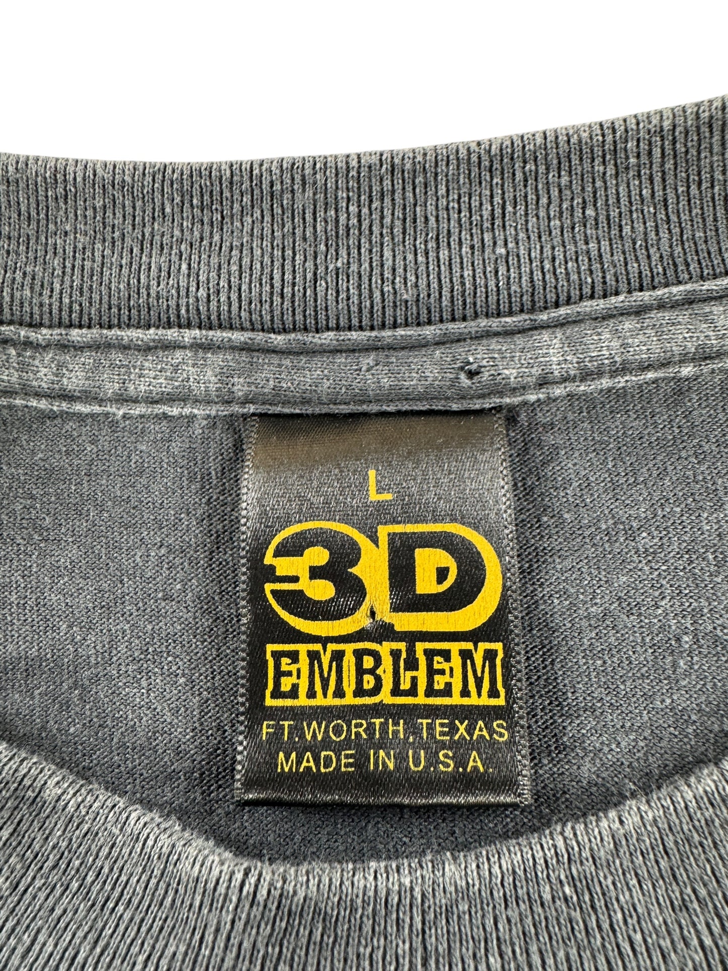 Label on Vintage 3D Emblem Truckers Only Miss Mudflaps Tee SZ L