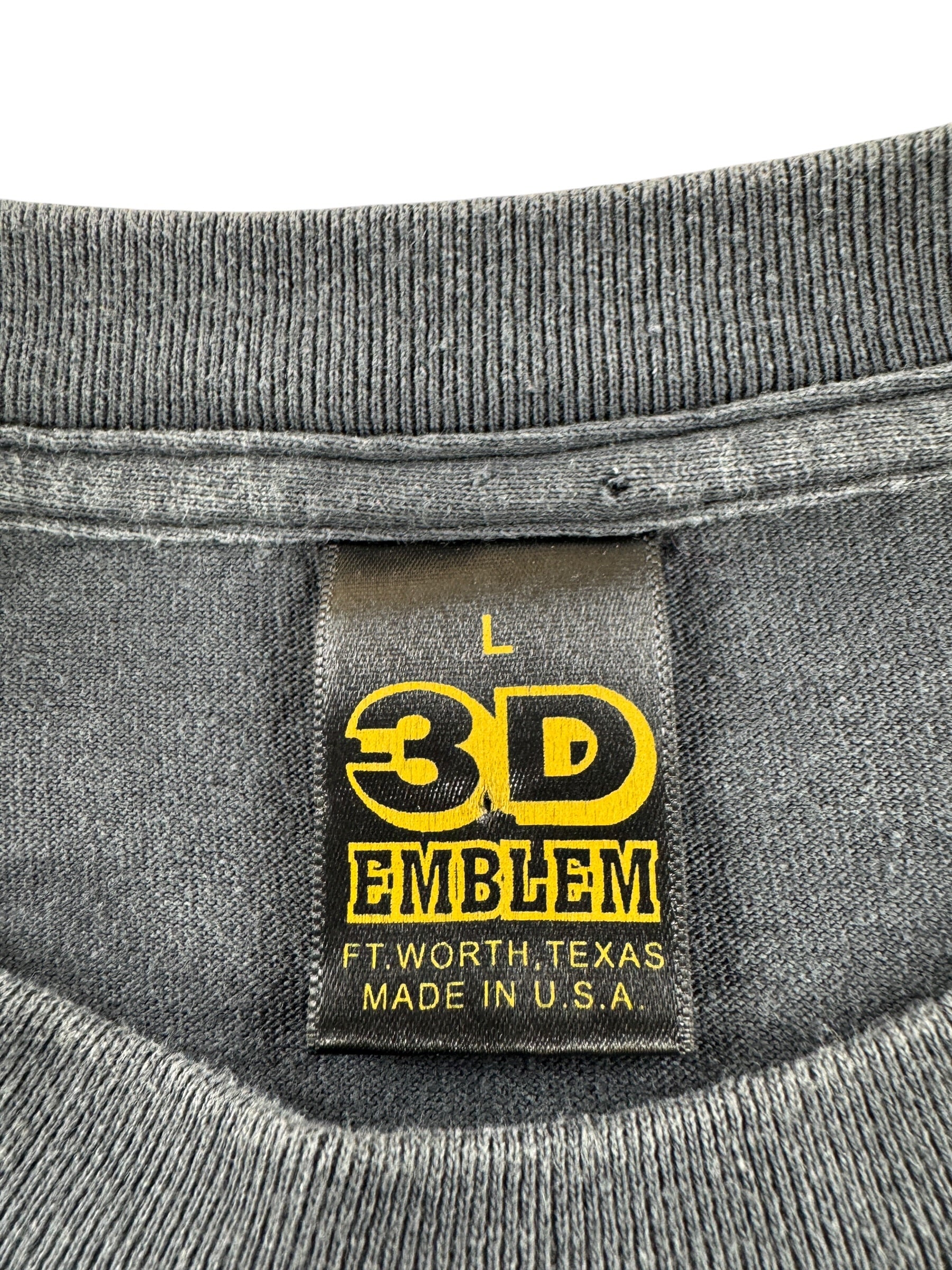 Label on Vintage 3D Emblem Truckers Only Miss Mudflaps Tee SZ L