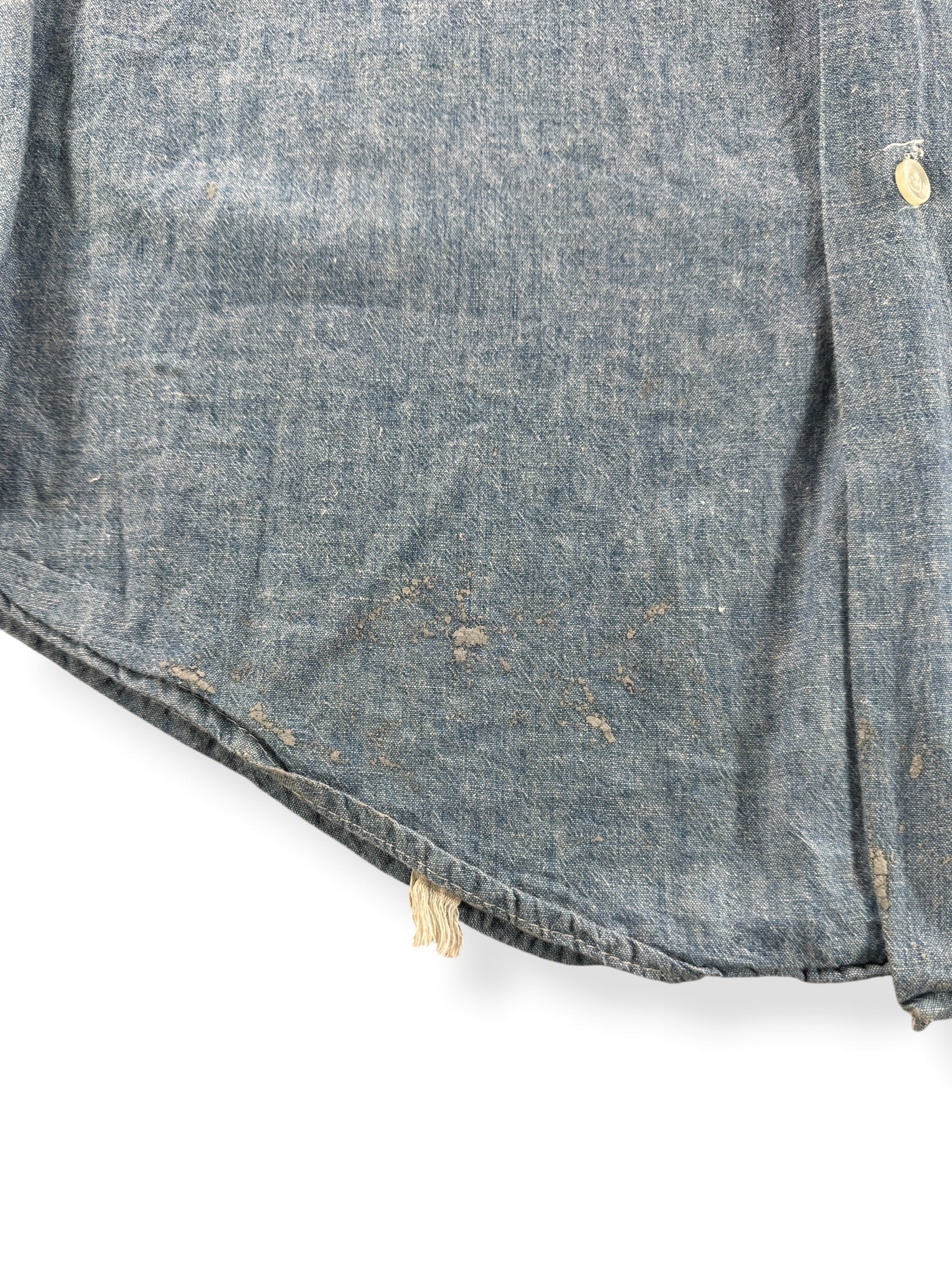 Stain on Vintage Lee Union Made Cotton Selvedge Chambray SZ M