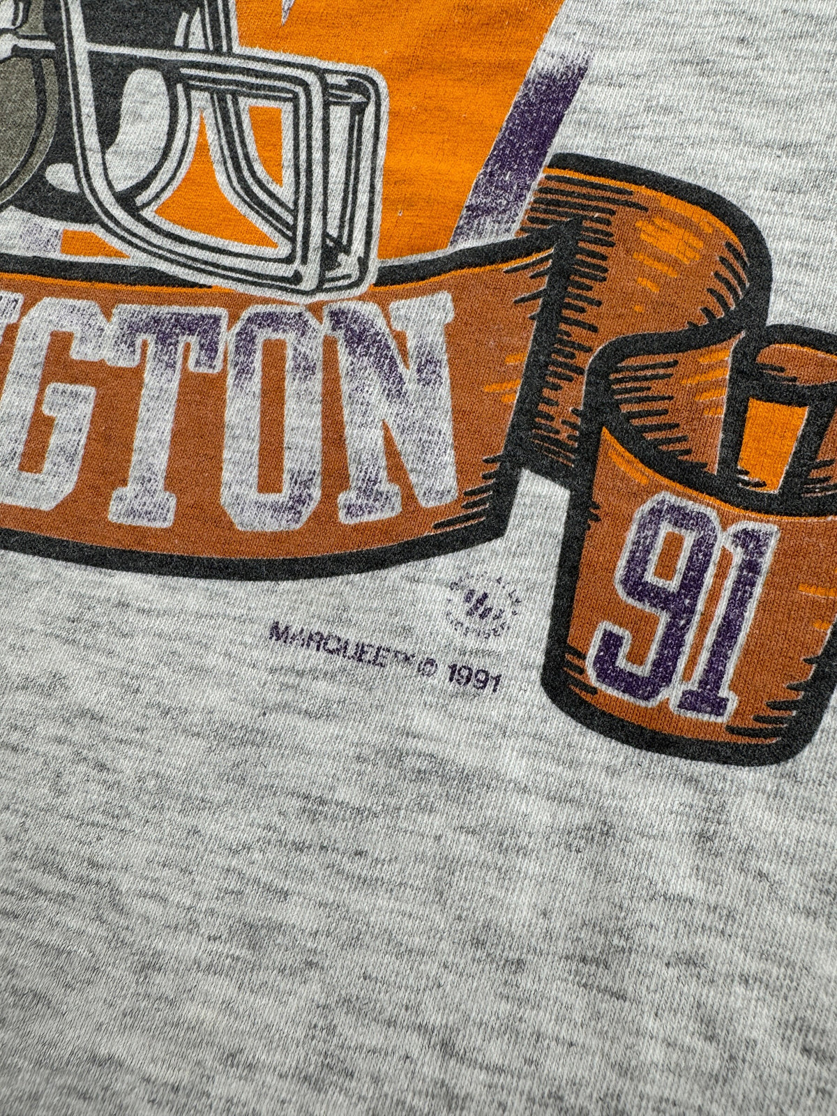 1991 Copyright on Vintage UW Huskies '91 National Champs Tee SZ XL