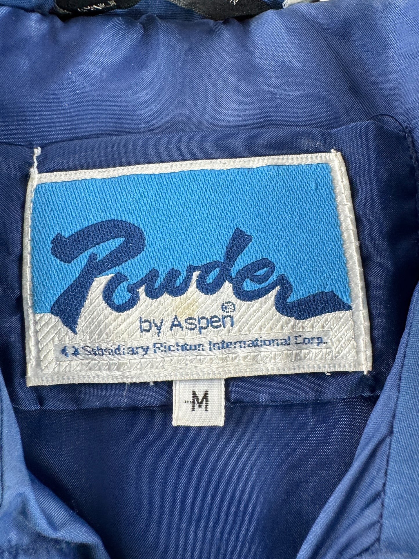 Label on Vintage Aspen Powder Ski Jacket SZ M