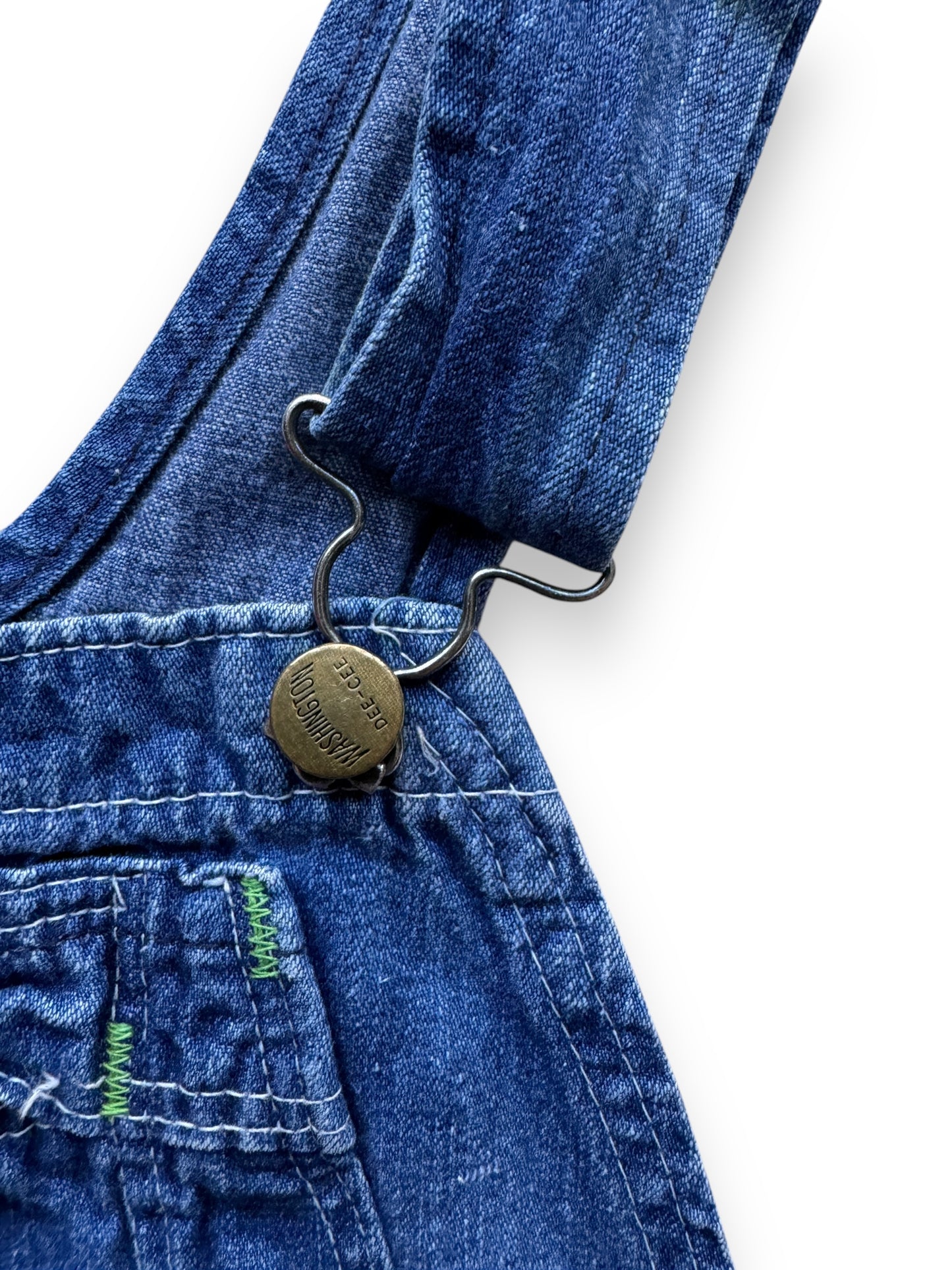 Clasp Button Detail of Vintage Dee Cee Denim Overalls W32