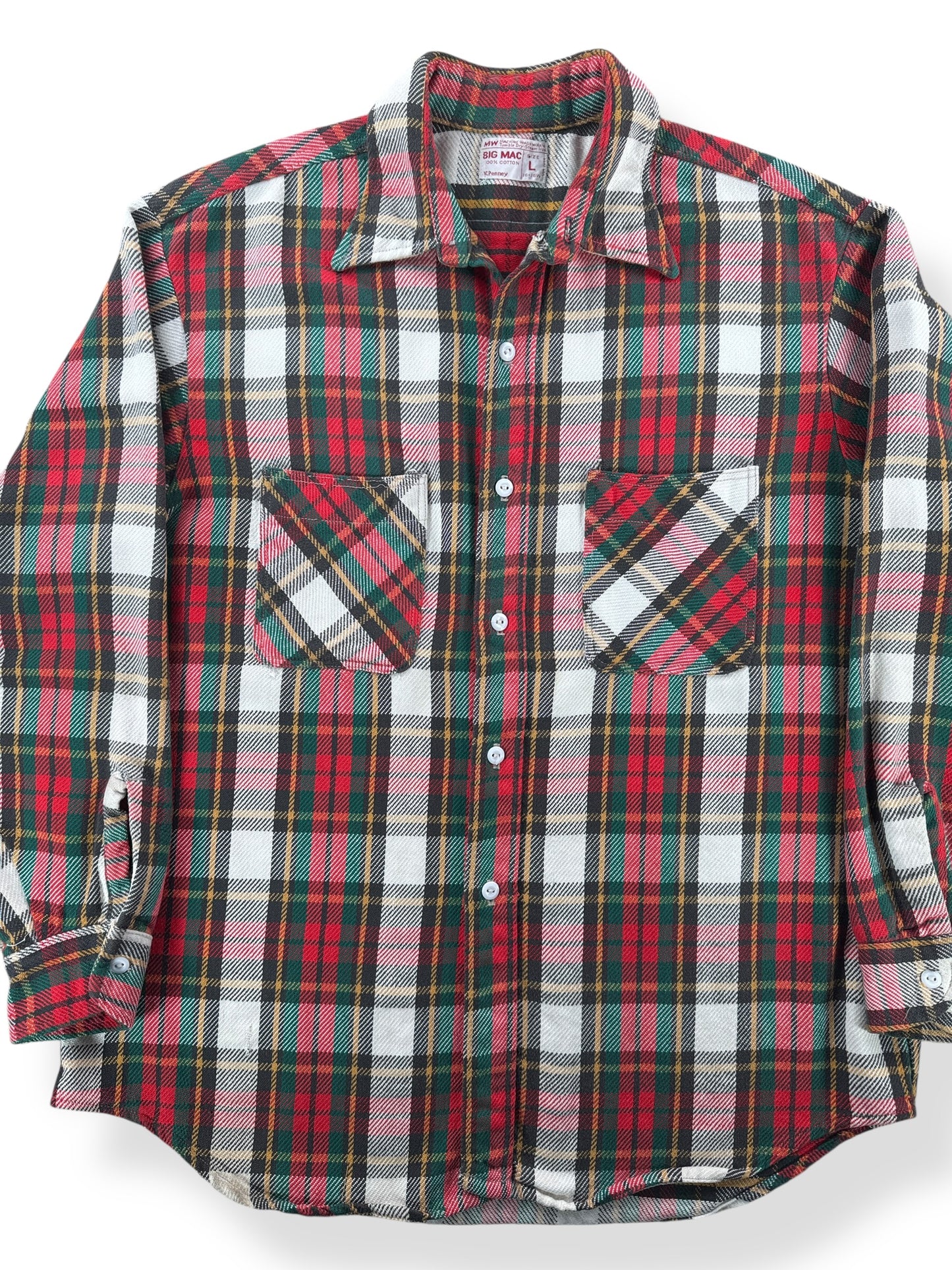 Front Close Up of Vintage 70s Big Mac Flannel SZ L