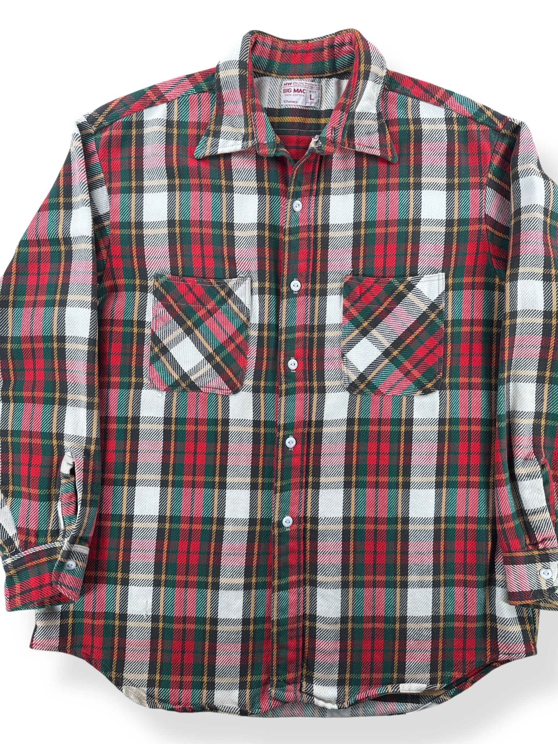 Front Close Up of Vintage 70s Big Mac Flannel SZ L