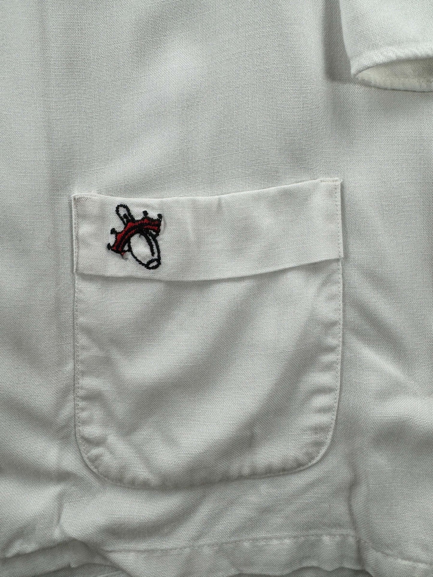 Pocket on Vintage Cape George Colony Discovery Bay Bowling Shirt SZ 36