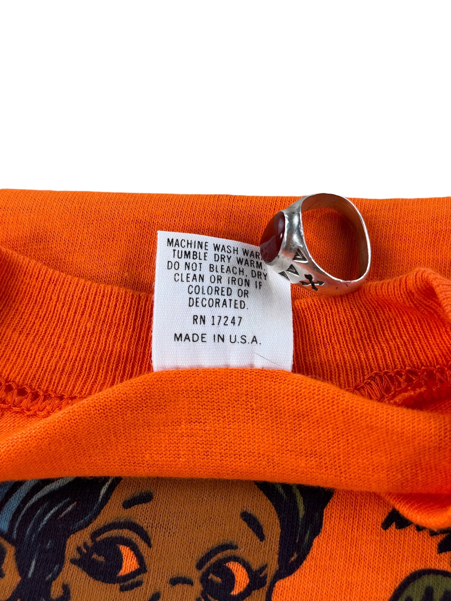 Other side of tag on Vintage 70s NOS Grass Shack Tee SZ L (Fits XS)