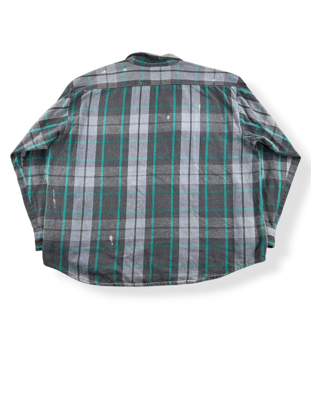 Back of Vintage Gray Dakota Cotton Flannel SZ 2XL