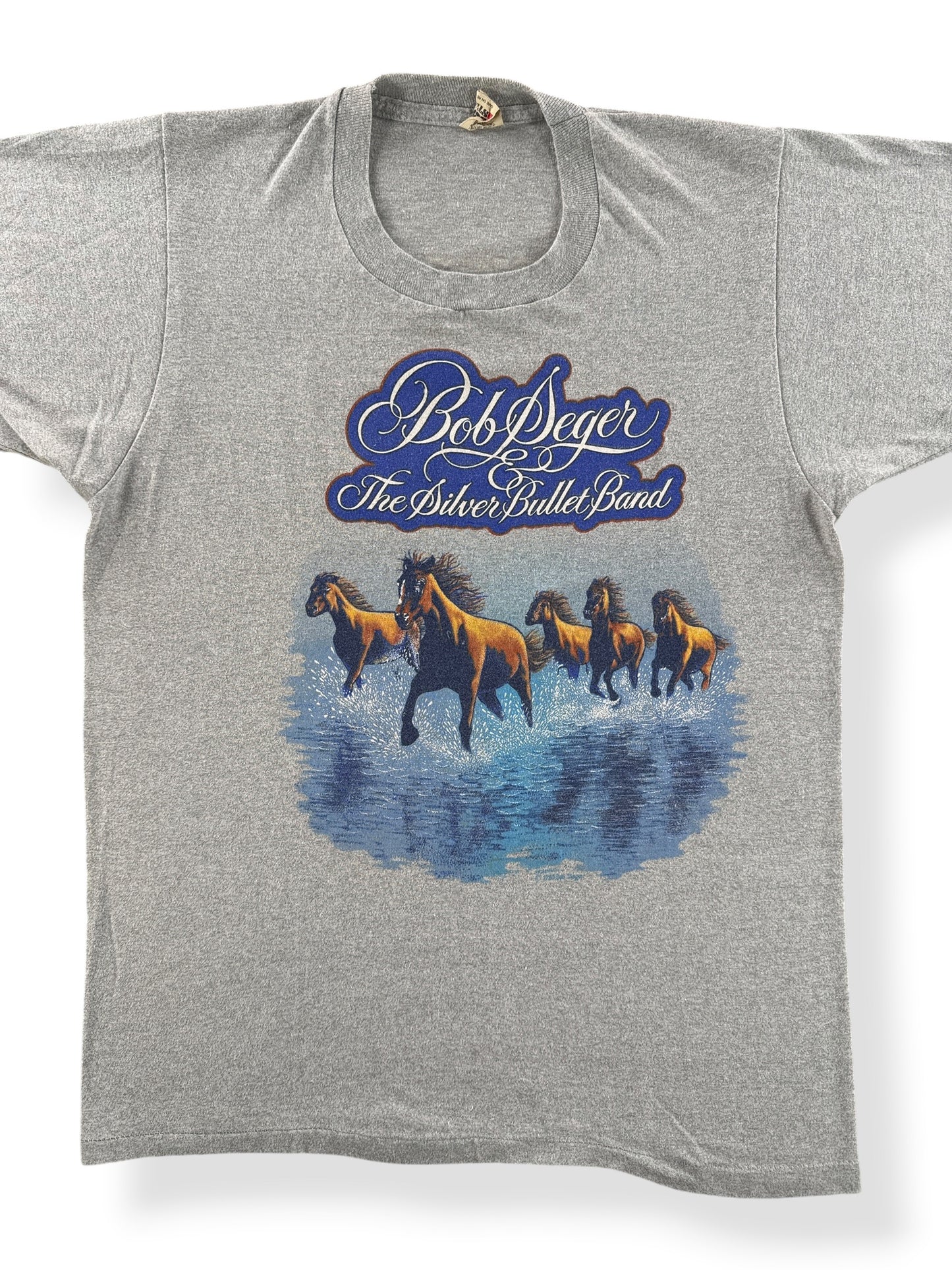 Front Close Up of Vintage 1983 Bob Seger Silver Bullet Band Tee SZ L (Fits M)