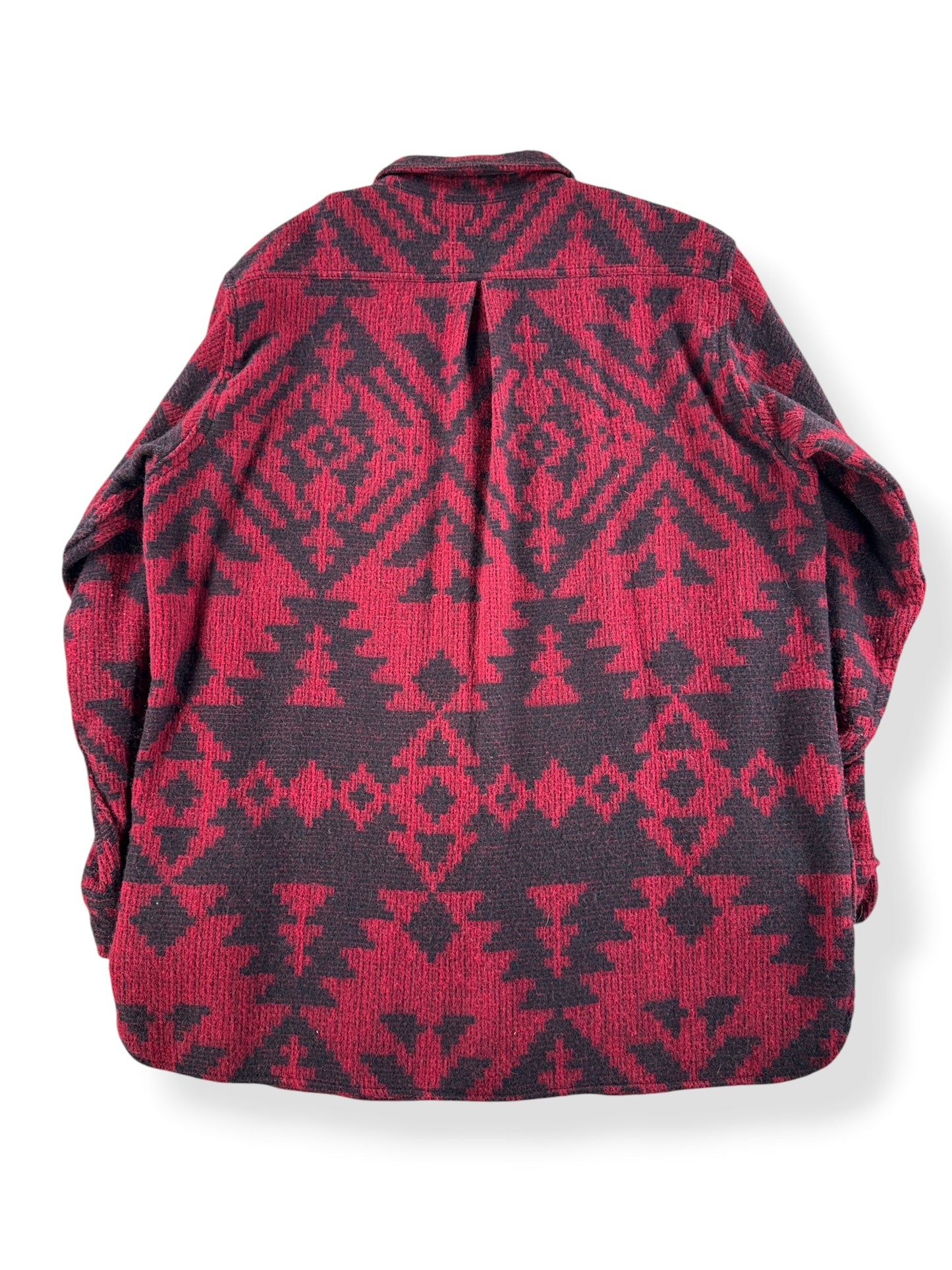 Back of Vintage Woolrich Western Print Wool Flannel SZ XL