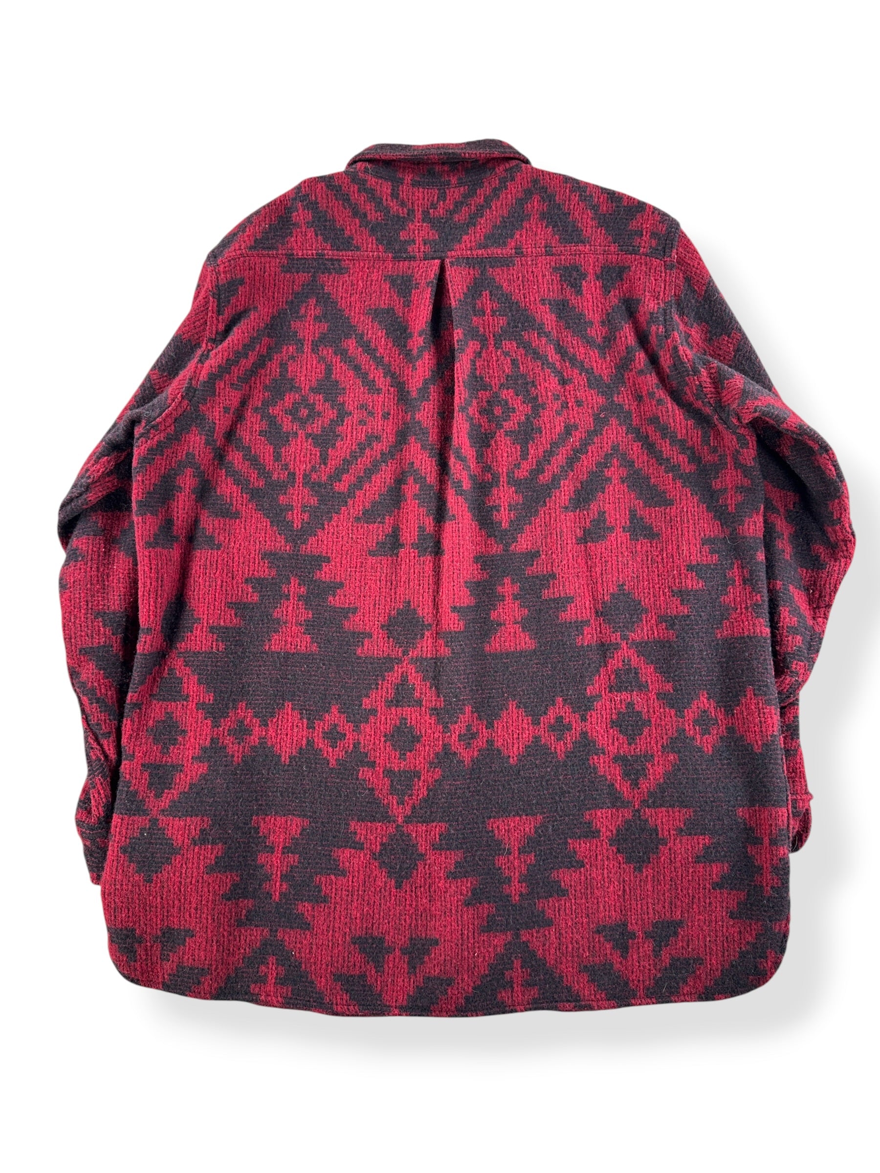 Back of Vintage Woolrich Western Print Wool Flannel SZ XL