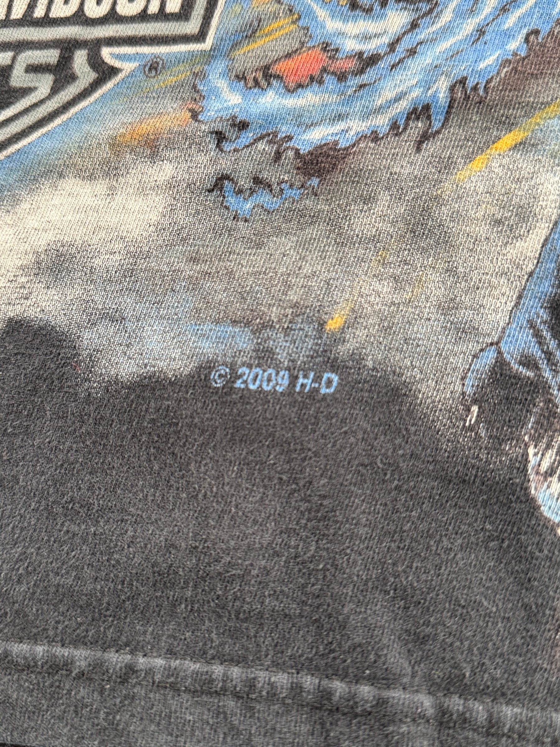Copyright date on 2009 AOP Dragon Harley Davidson Tee SZ M