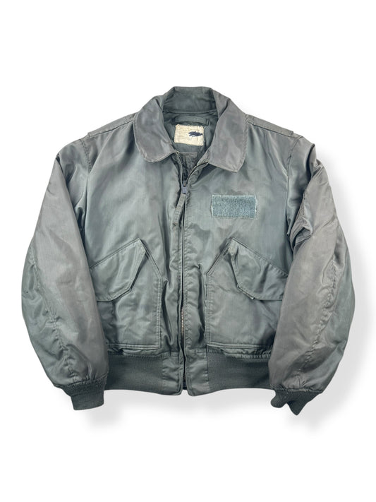 Front Close Up of Vintage CWU Cold Weather Flyers Jacket SZ L