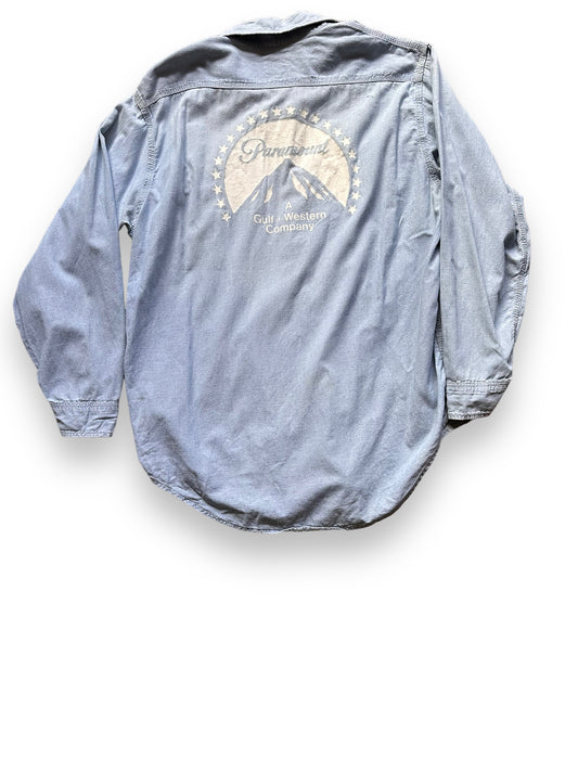 Rear View of Vintage Penney's Paramount Pictures 100% Cotton Chambray Shirt SZ XL | Vintage Chambray Work Shirt Seattle | Vintage Clothing Seattle