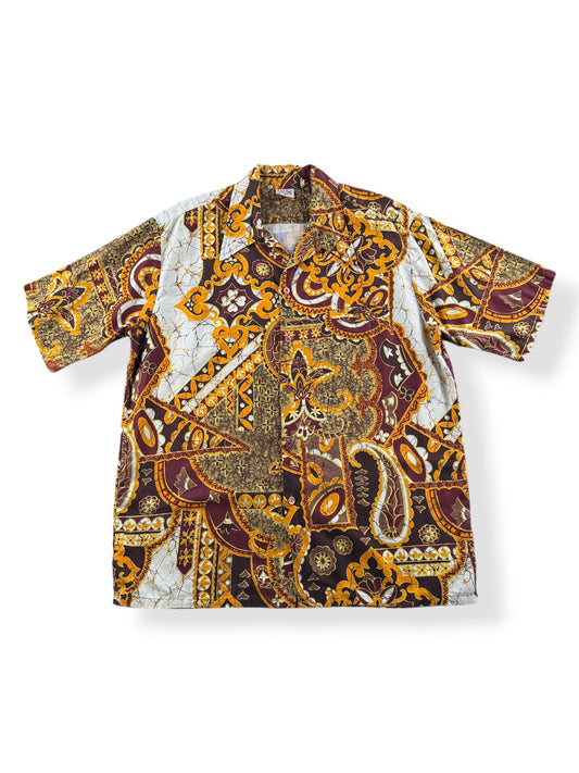 Front of Vintage Barefoot In Paradise Aloha Shirt SZ L