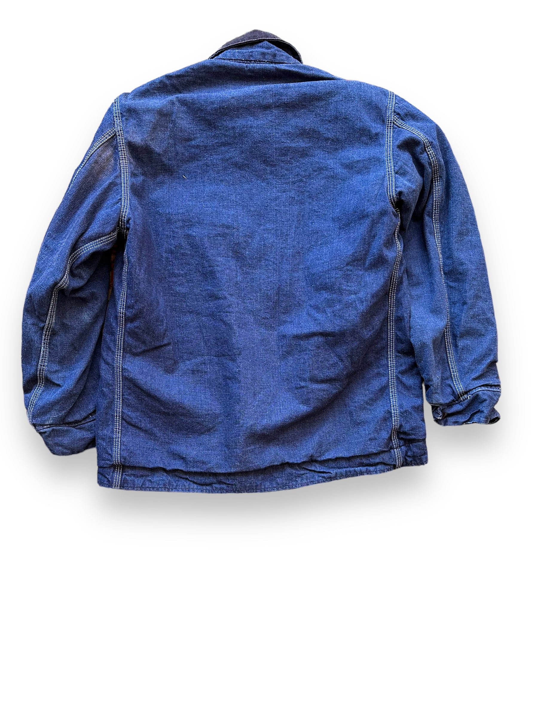 Rear View of Vintage Sears Blanket Lined Denim Chore Coat SZ L | Vintage Denim Chore Coat | Barn Owl Vintage Seattle